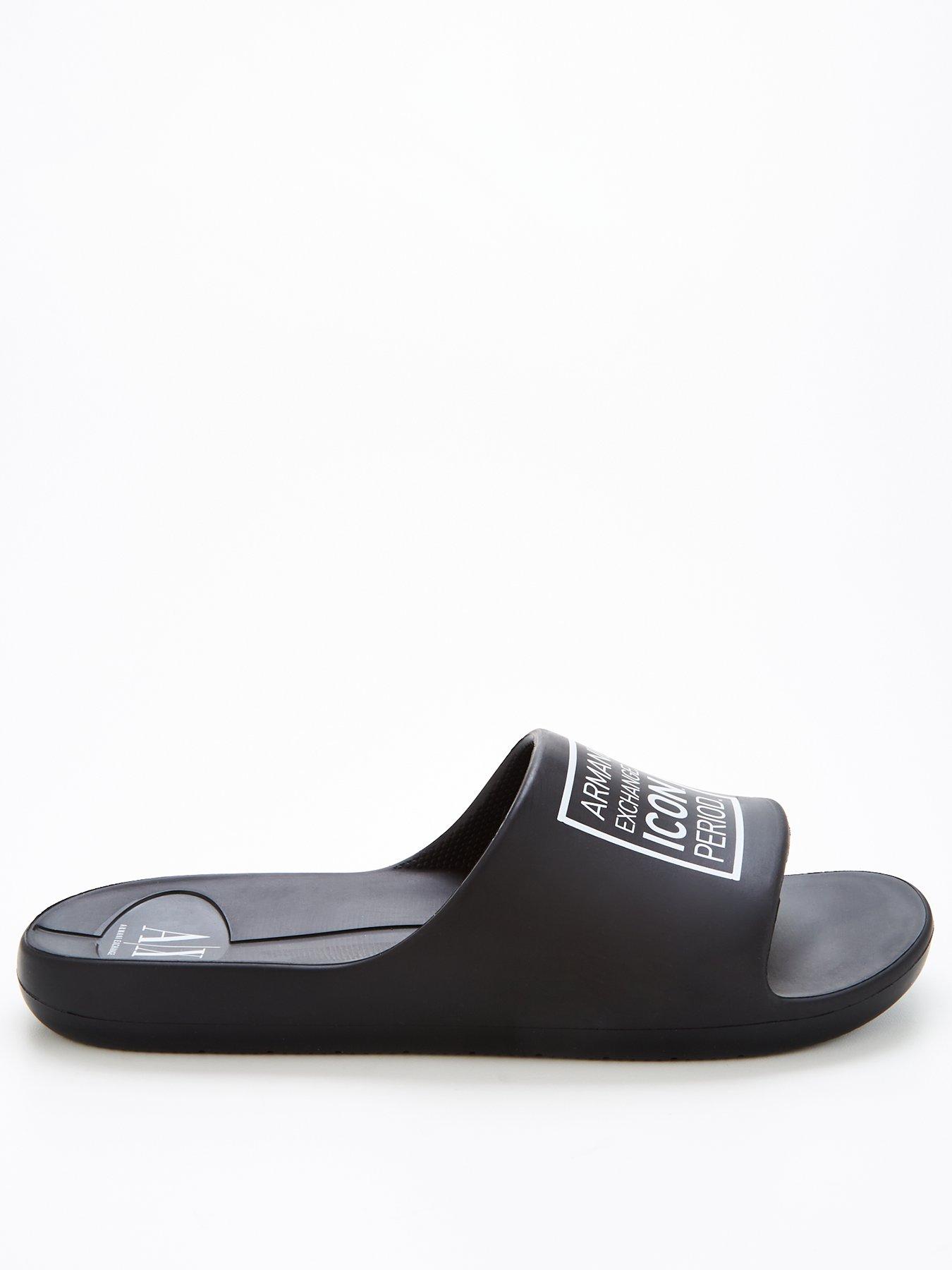 Armani exchange men's on sale slides