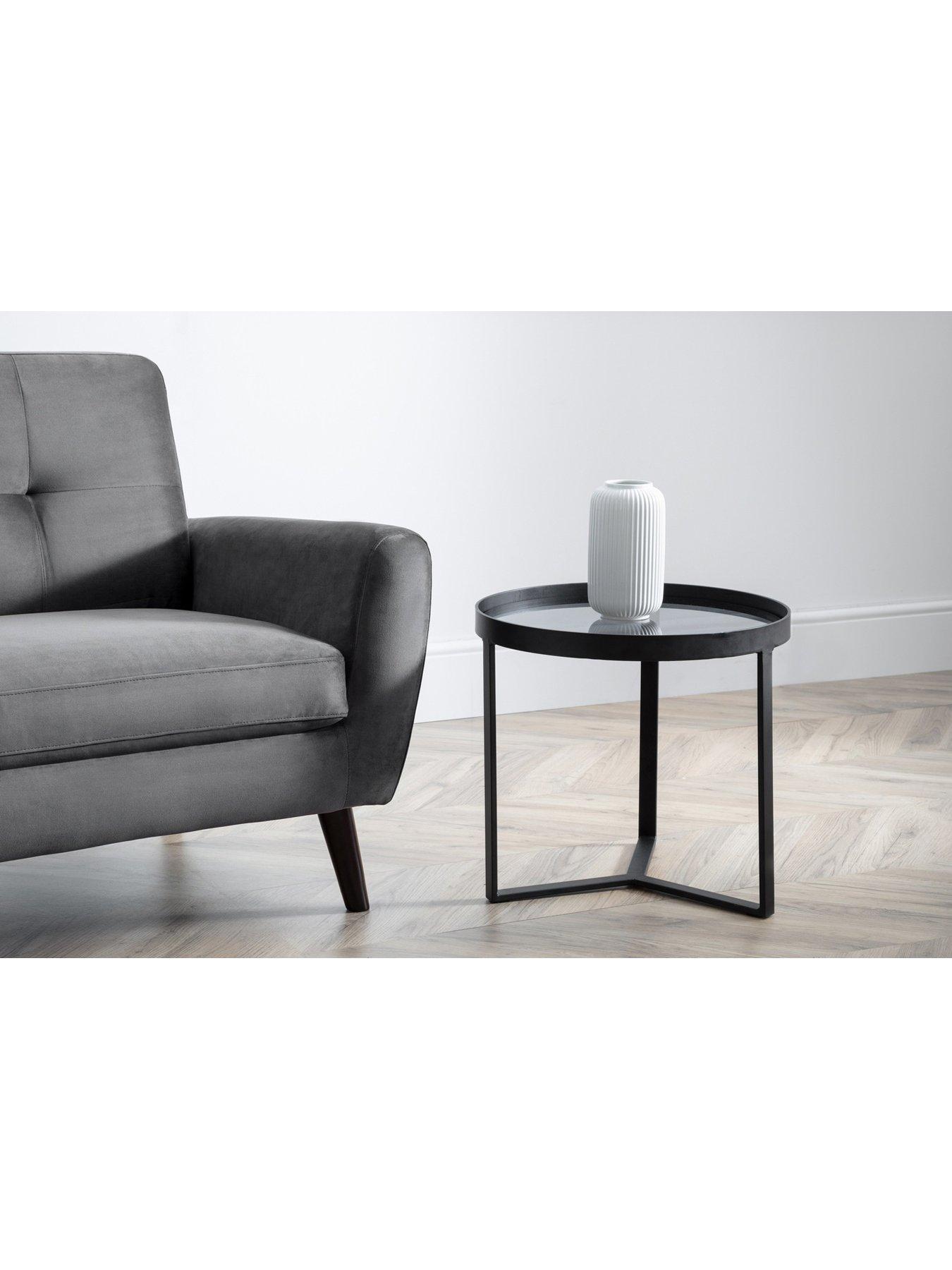 Image of Julian Bowen Loft Lamp Table - Smoked Glass