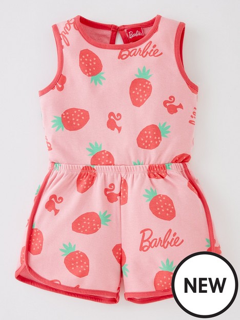 barbie-barbie-strawberry-all-over-print-playsuit-pink