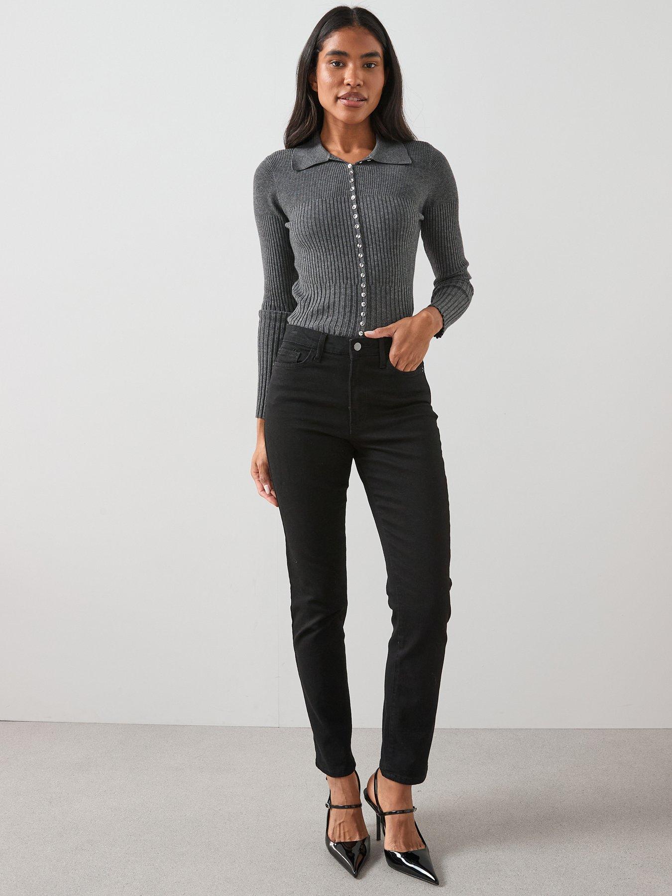 The Very Collection Authentic Straight Leg Jeans With Stretch - Black