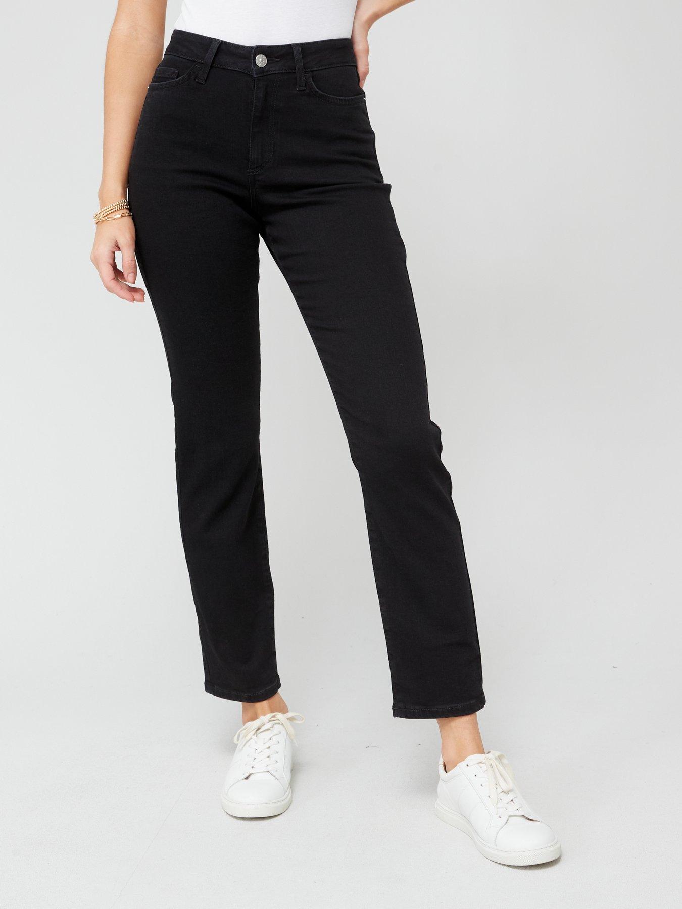 Image 1 of 6 of V by Very Authentic Straight Leg Jeans With Stretch - Black&nbsp;