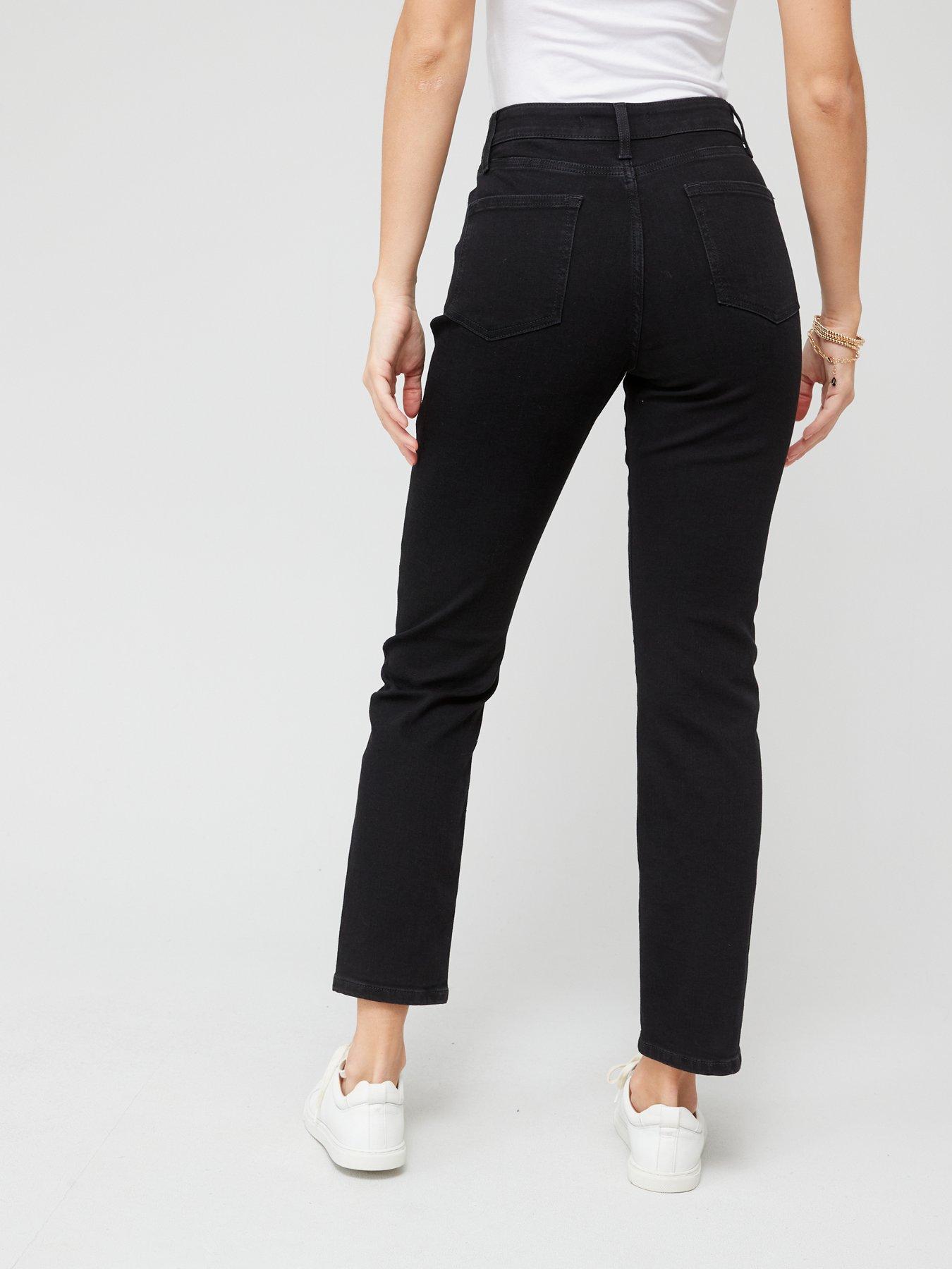 Image 2 of 6 of V by Very Authentic Straight Leg Jeans With Stretch - Black&nbsp;