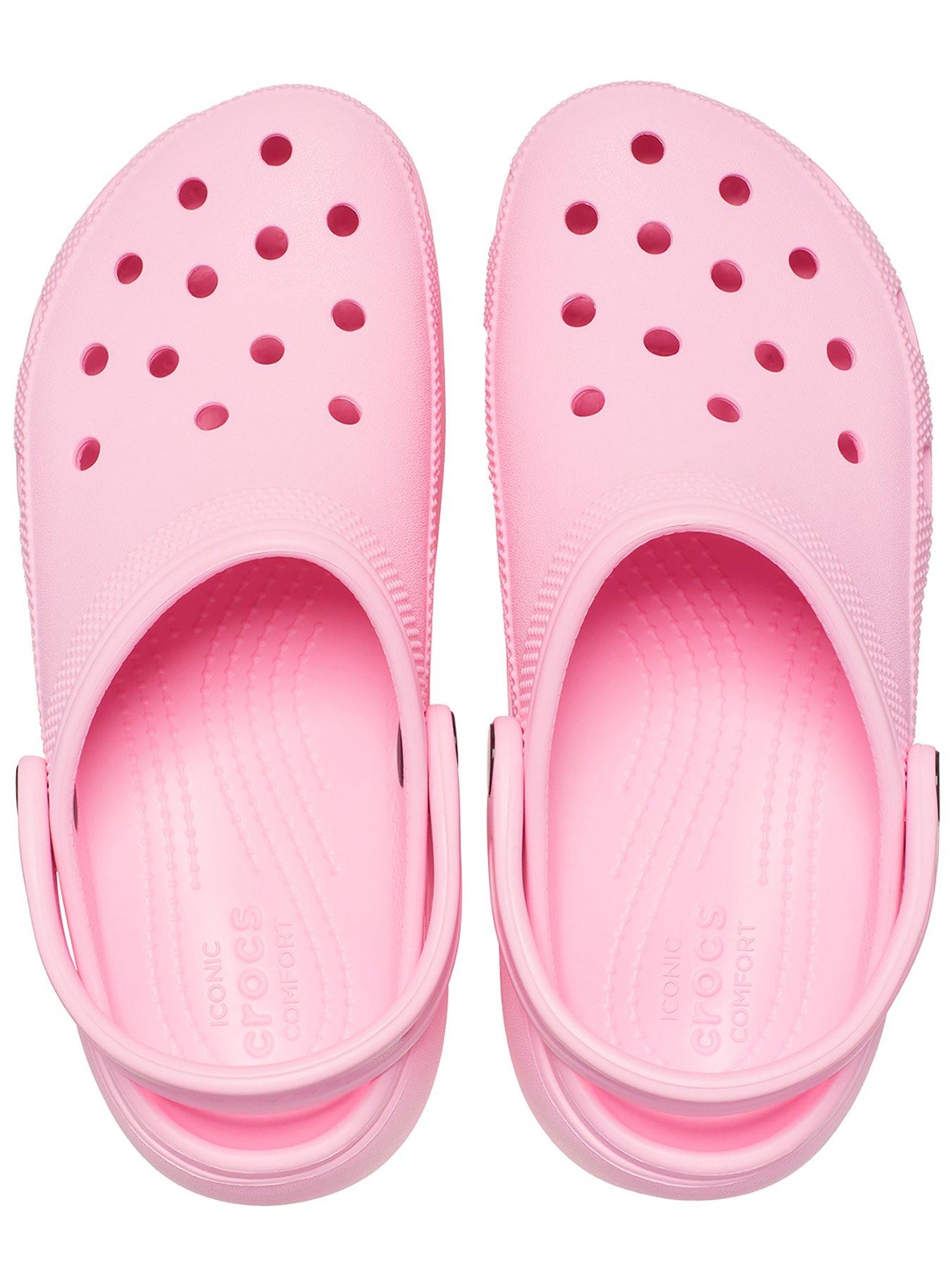 Hot pink platform online crocs