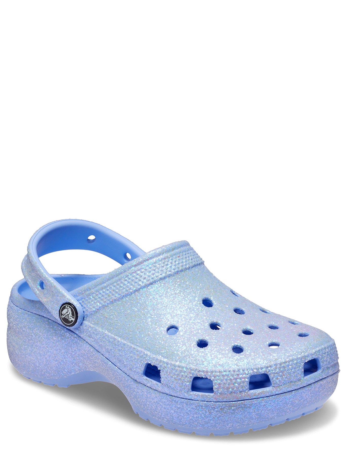 Glitter platform online crocs