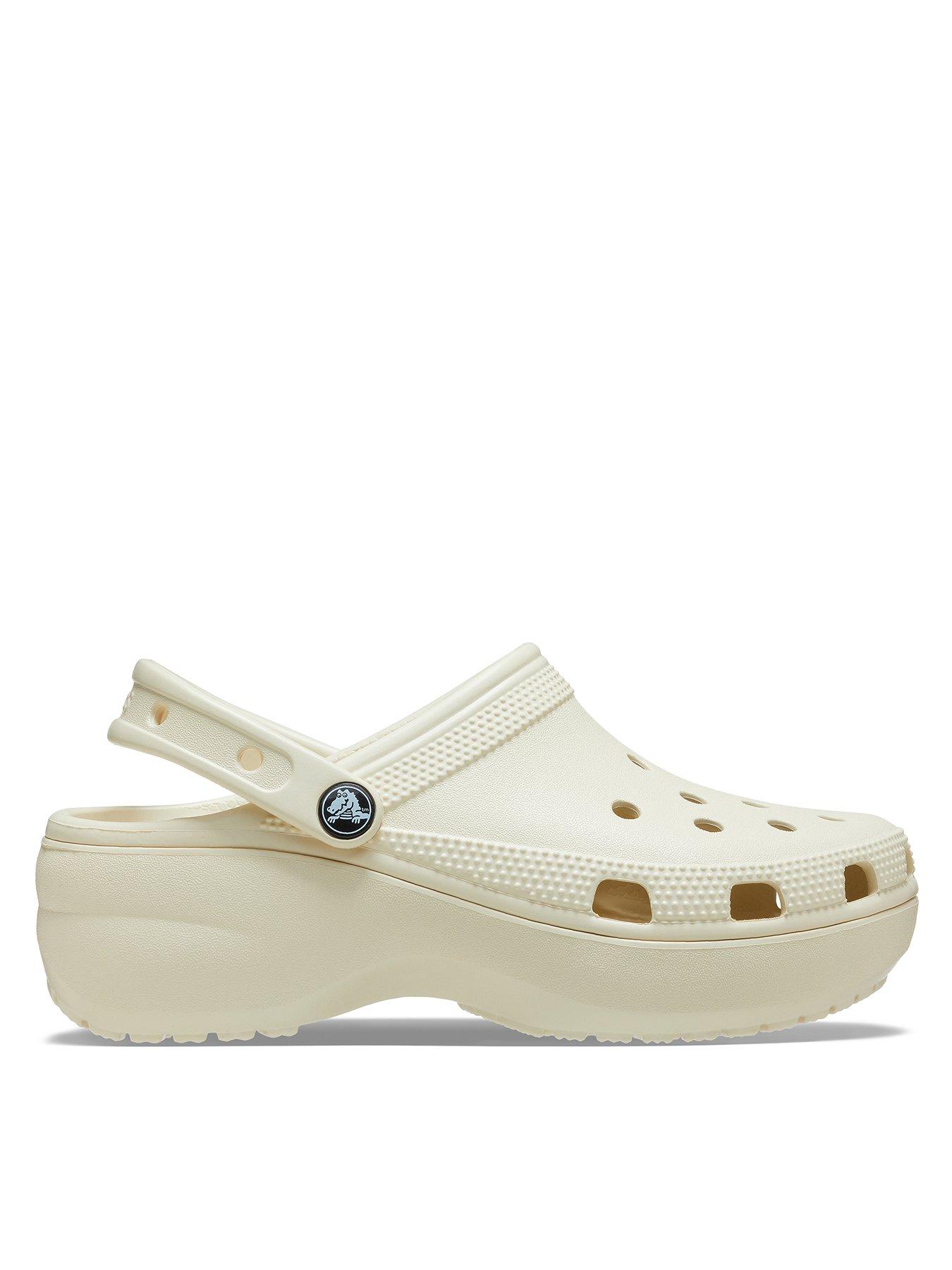 Image 1 of 6 of Crocs Classic Crocs Platform Clog Wedge - Bone
