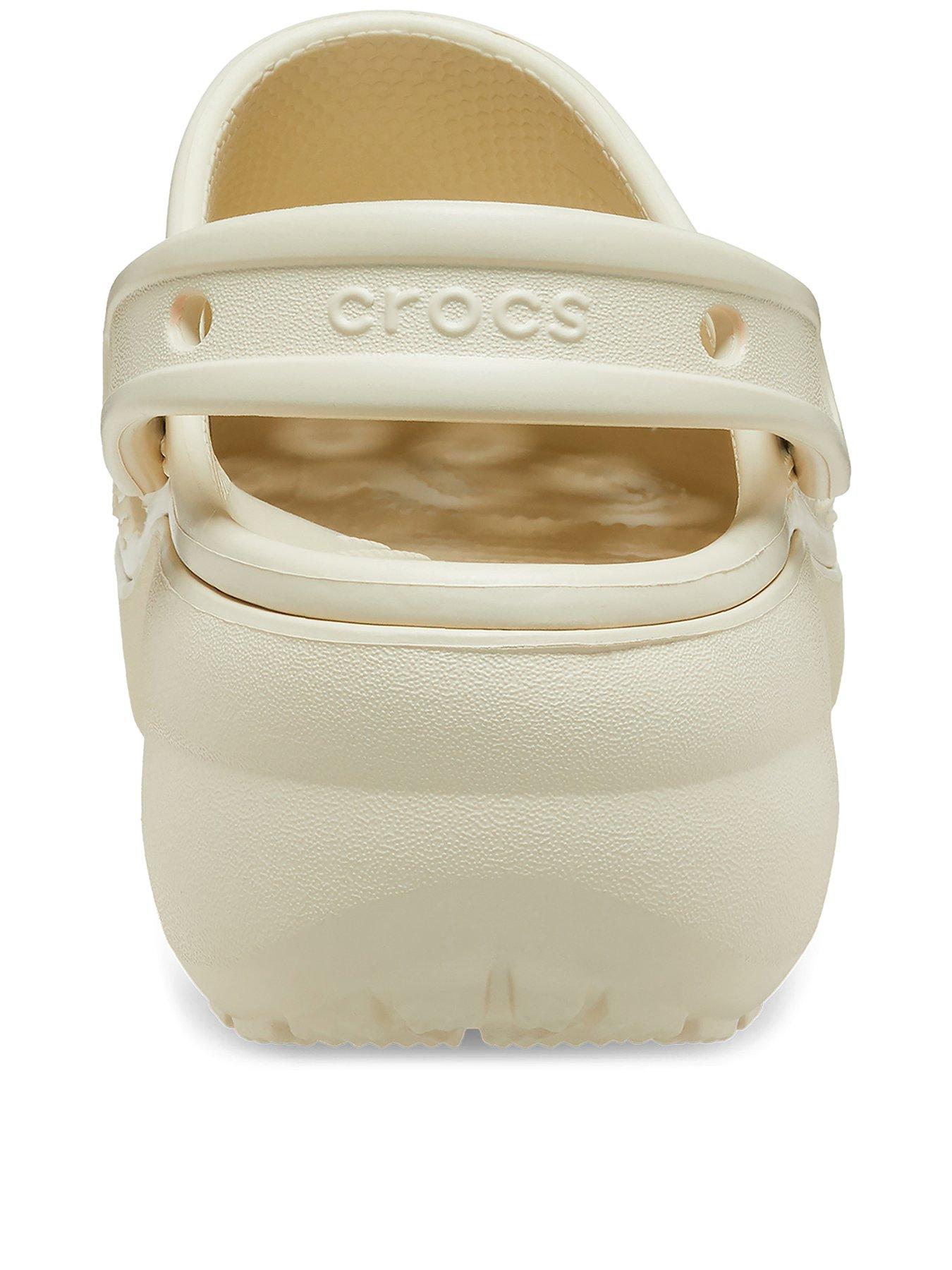 Classic Crocs Platform Clog Wedge Bone