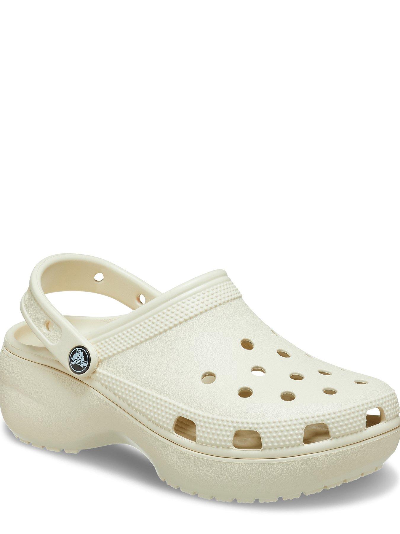 Image 3 of 6 of Crocs Classic Crocs Platform Clog Wedge - Bone