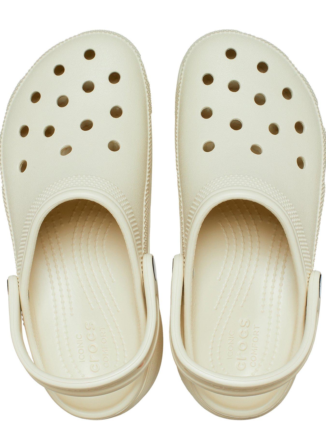 Image 4 of 6 of Crocs Classic Crocs Platform Clog Wedge - Bone