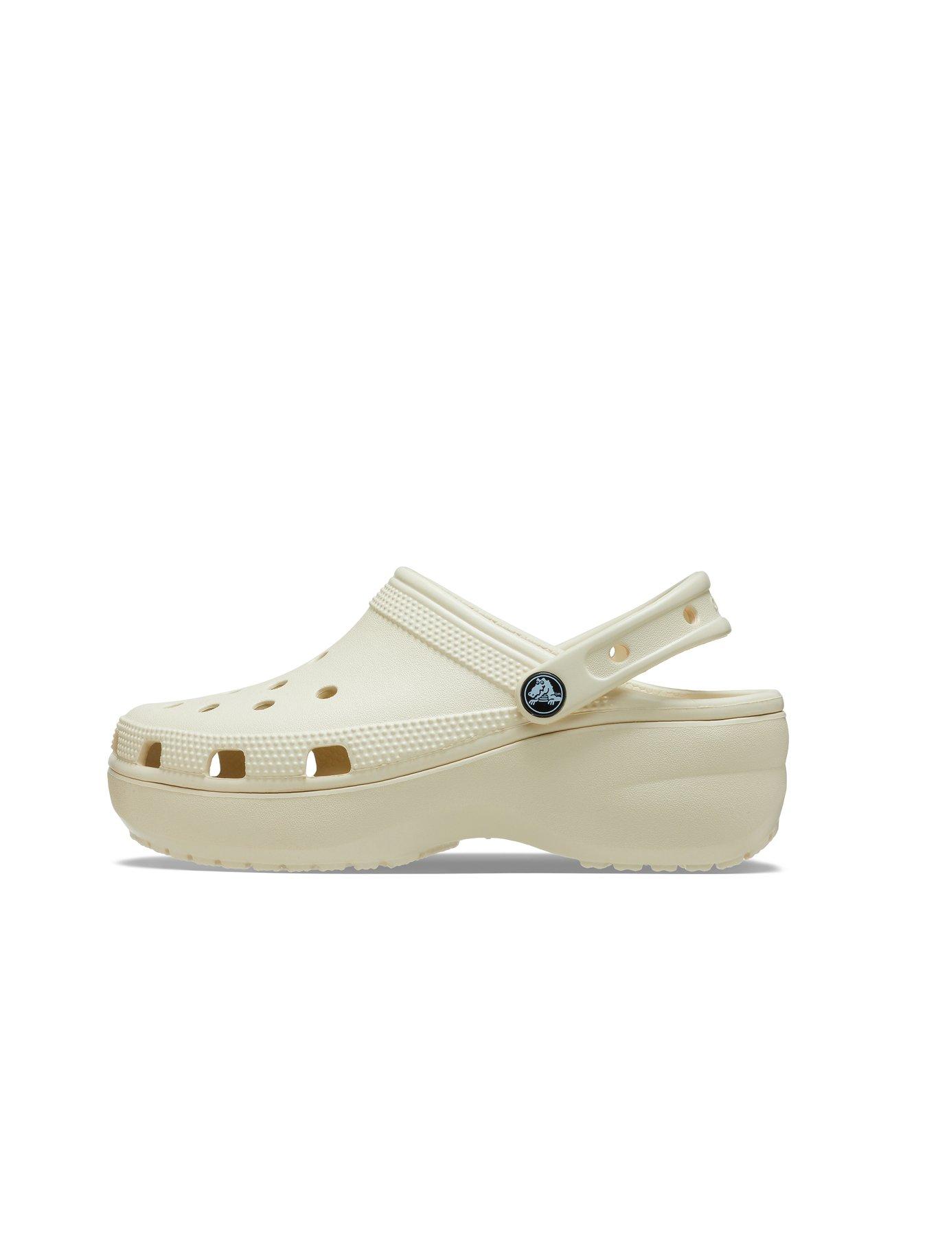 Image 6 of 6 of Crocs Classic Crocs Platform Clog Wedge - Bone