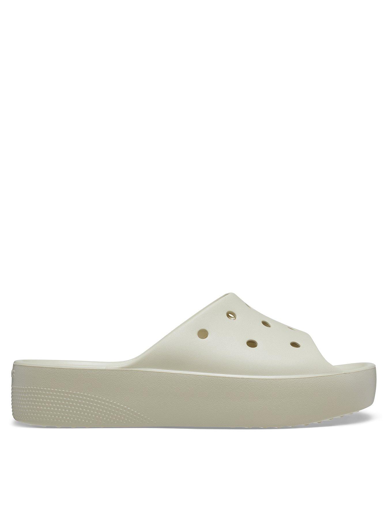 Image of Crocs Classic Crocs Platform Slide - Beige