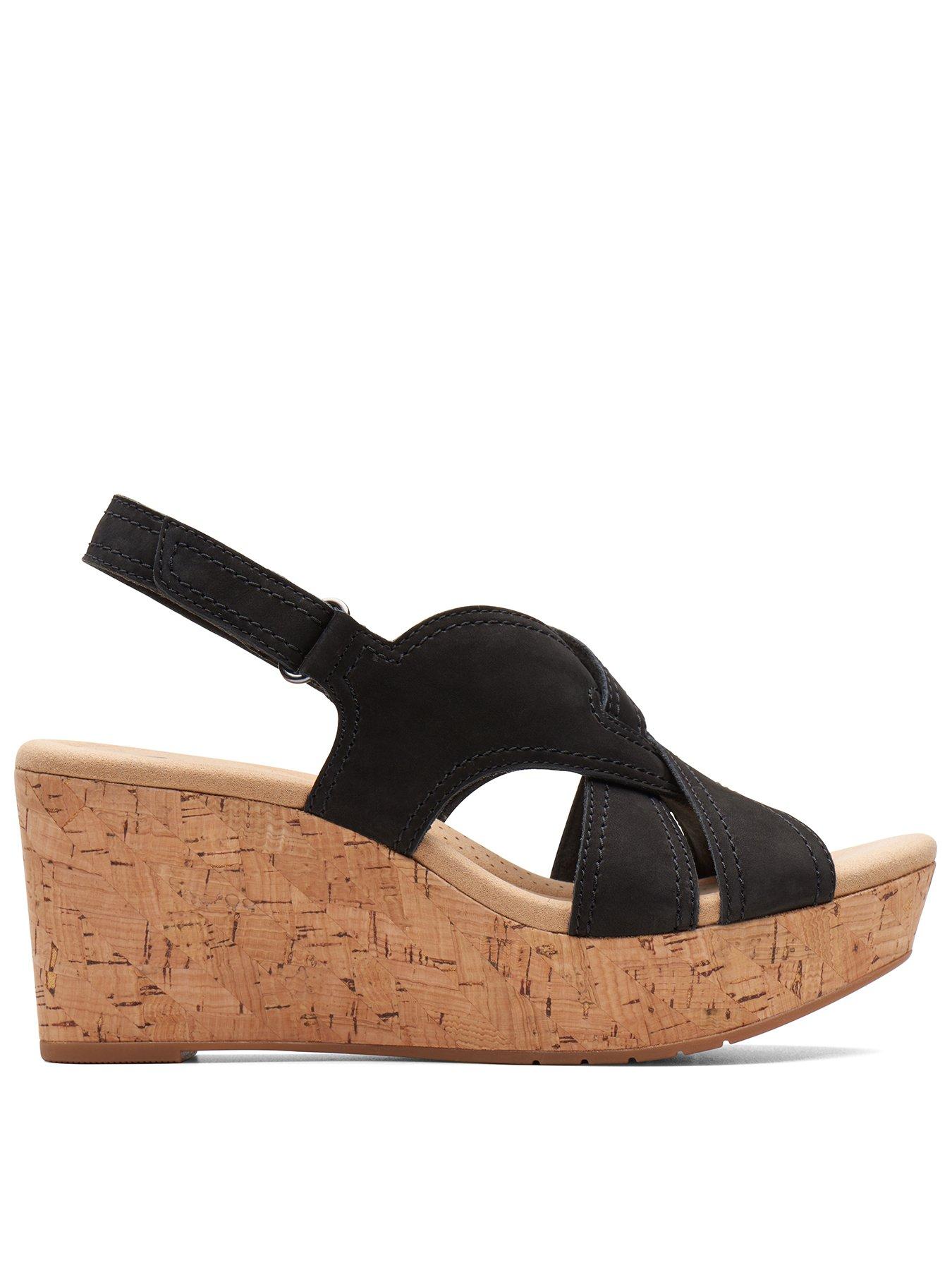 Clarks nubuck cheap wedge