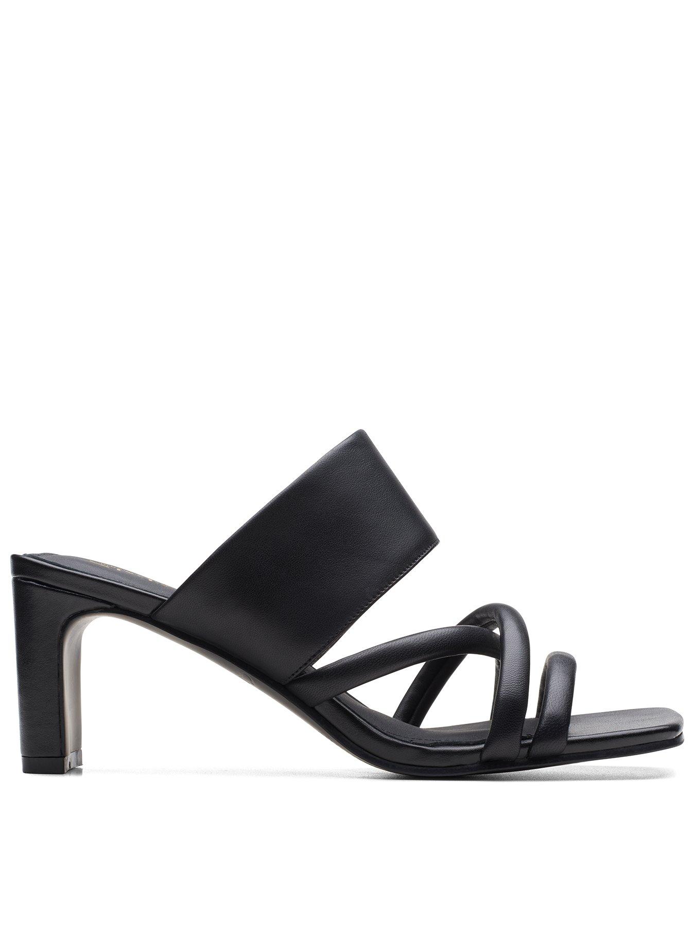 Clarks black shop sandals heels