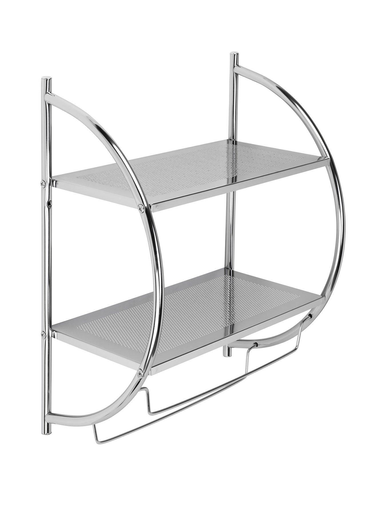 Image 2 of 4 of Croydex Wall Mounted Curved Shelving Unit &amp; Towel Rack
