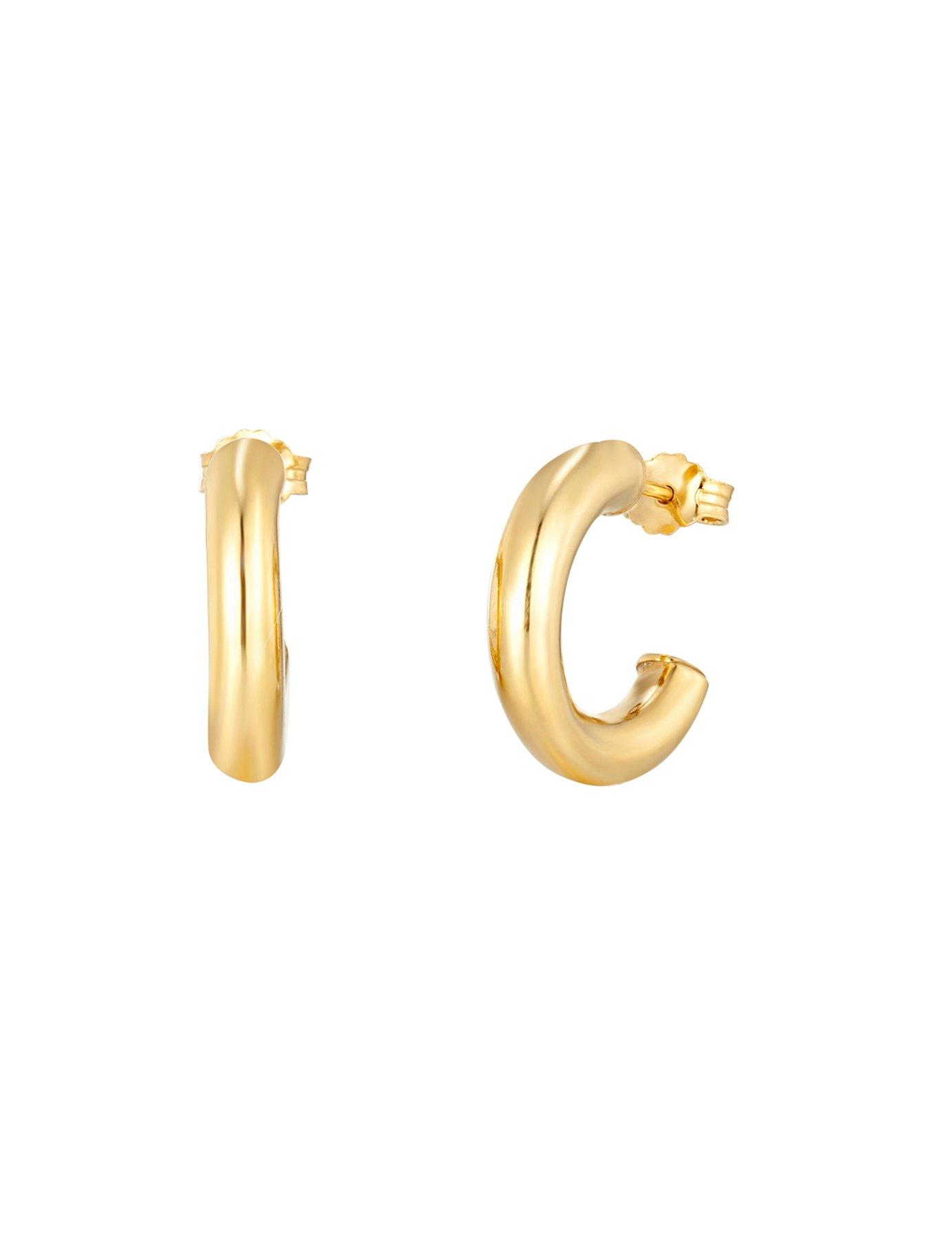 Image 3 of 6 of Seol + Gold 18ct Gold Plated Sterling Silver 20mm Half-Hoop Studs