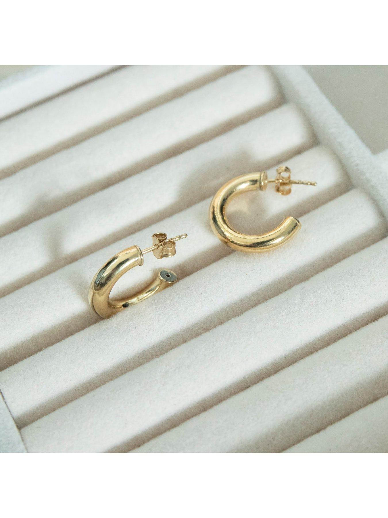 Image 4 of 6 of Seol + Gold 18ct Gold Plated Sterling Silver 20mm Half-Hoop Studs