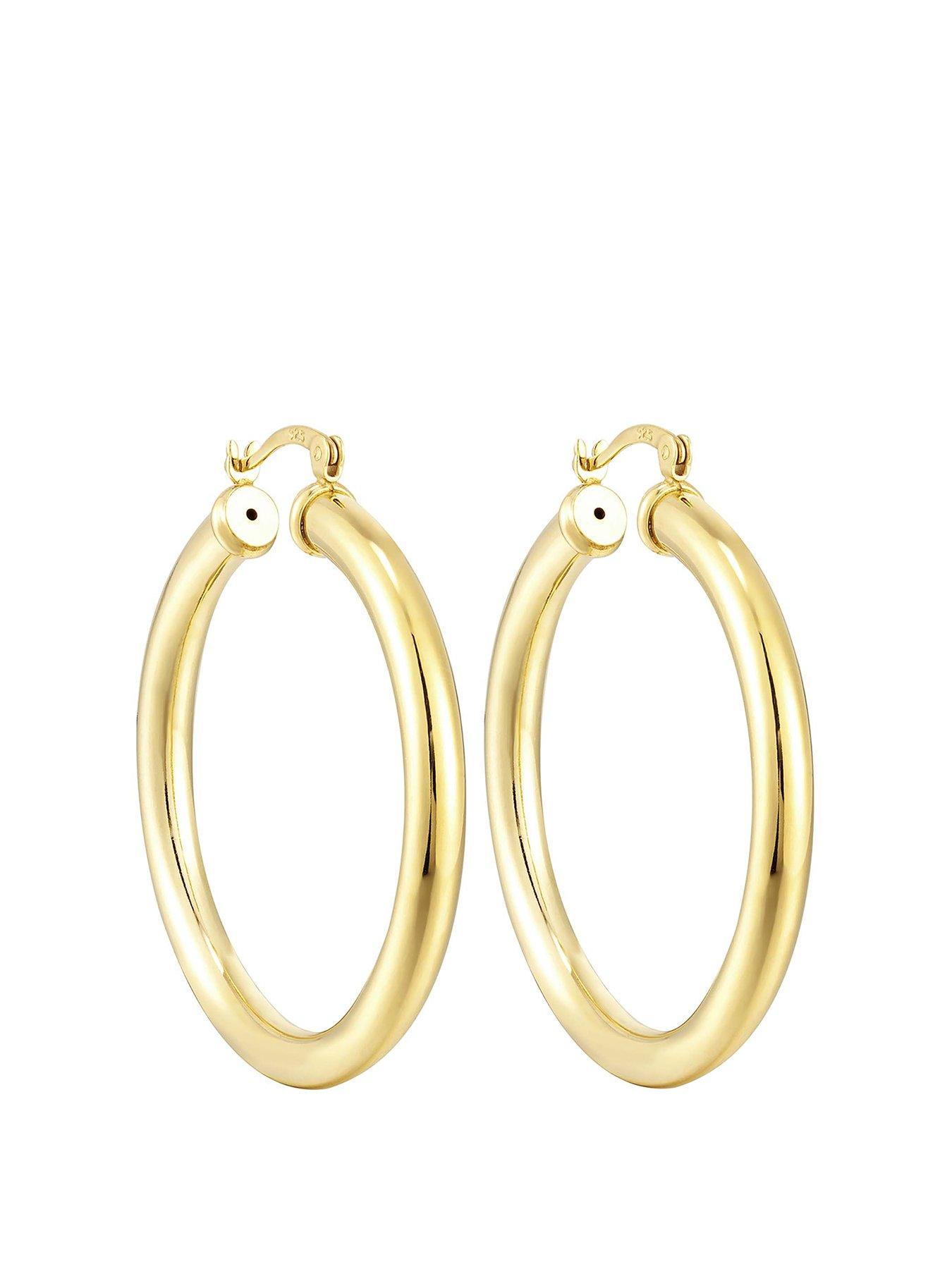 Seol + Gold sterling silver 18mm thick creole hoop earrings in