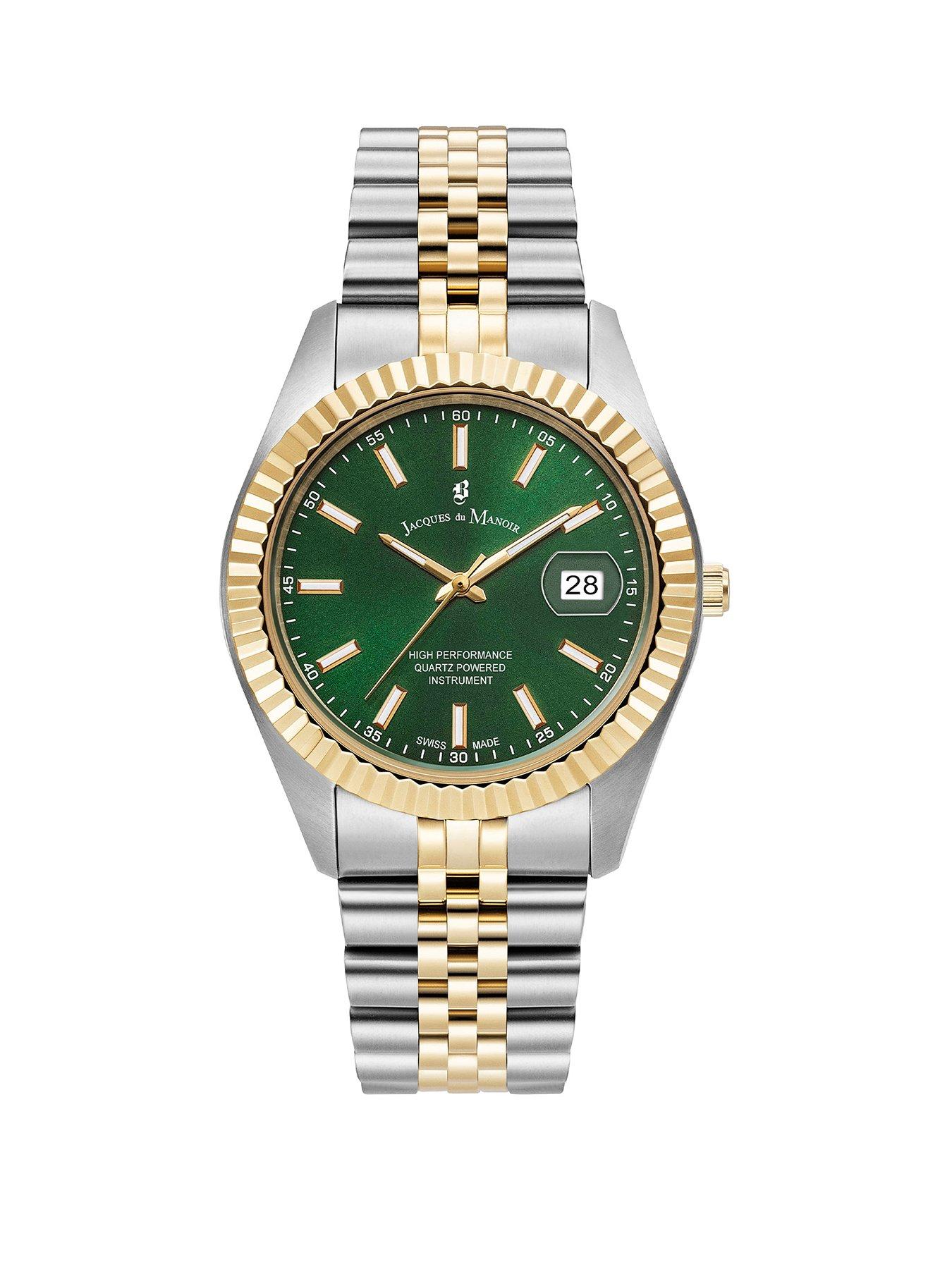 Jacques Du Manoir Swiss Made Unisex Inspiration Business Silver  &  Rose Gold Plated Stainless Steel Bracelet Watch