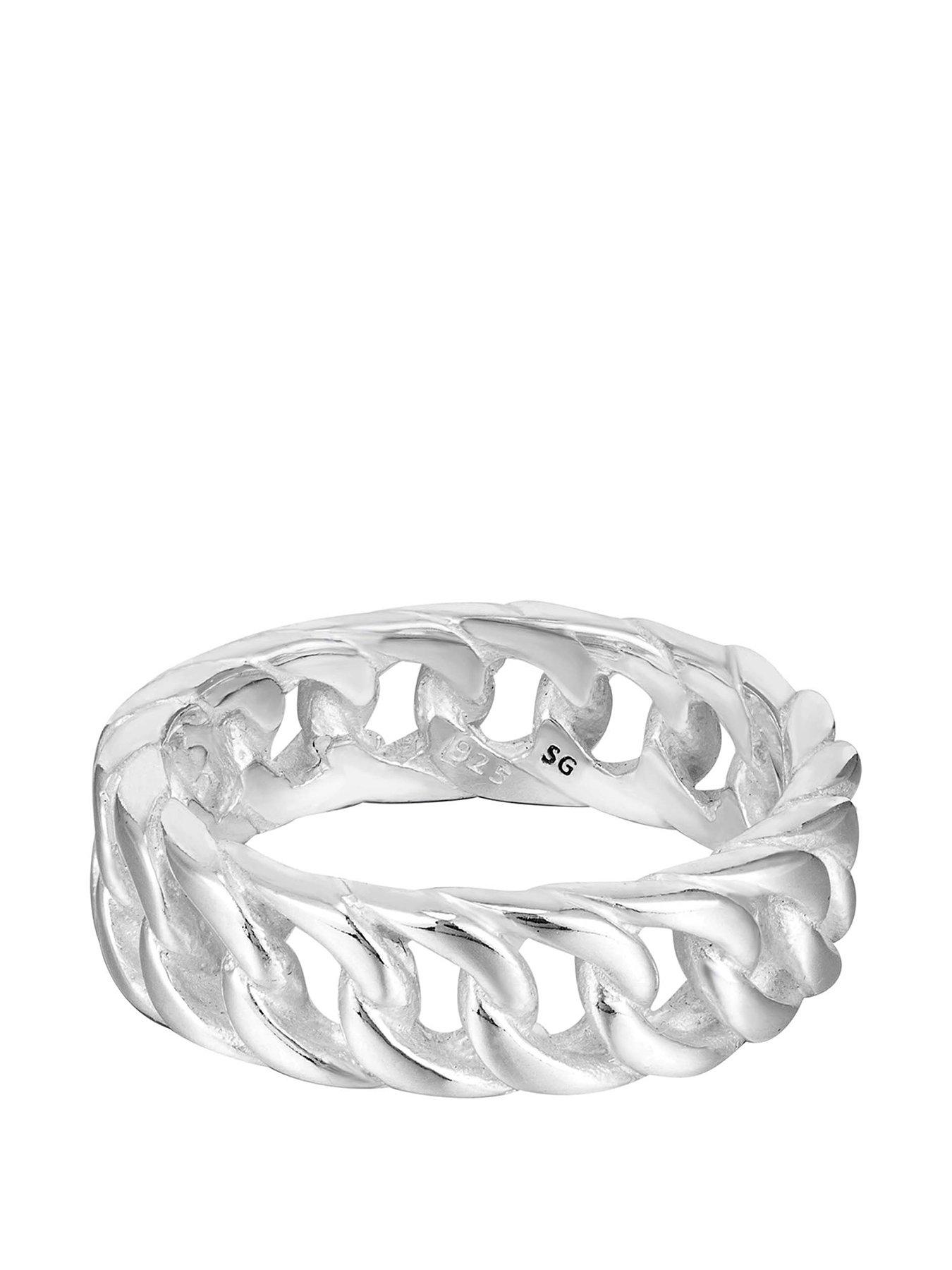 undefined Sterling Silver Curb Chain Ring