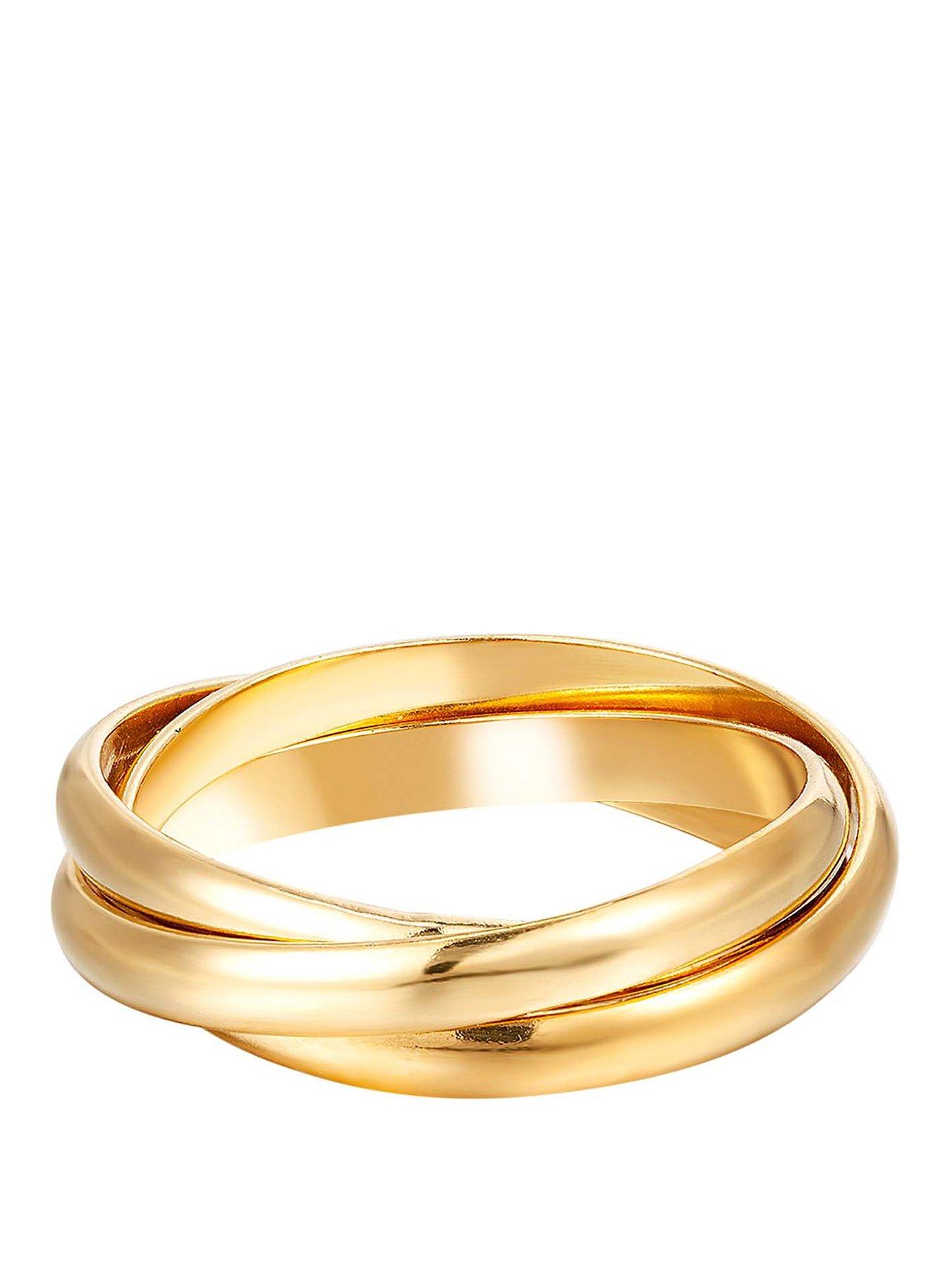 Seol + Gold 18ct Gold Plated Sterling Silver Trinity Rolling Ring
