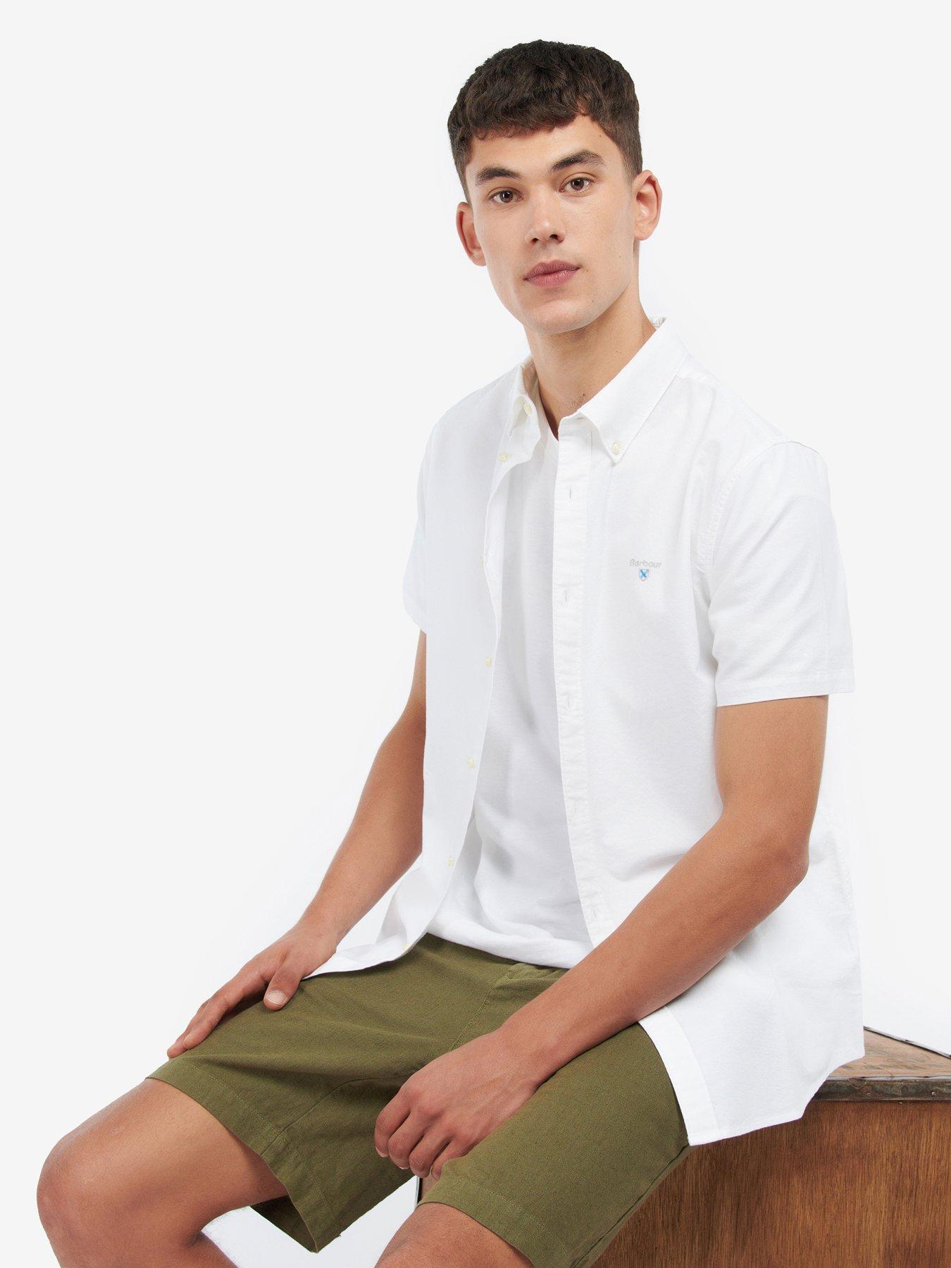 Barbour Short Sleeve Oxford Tailored Fit Shirt - White