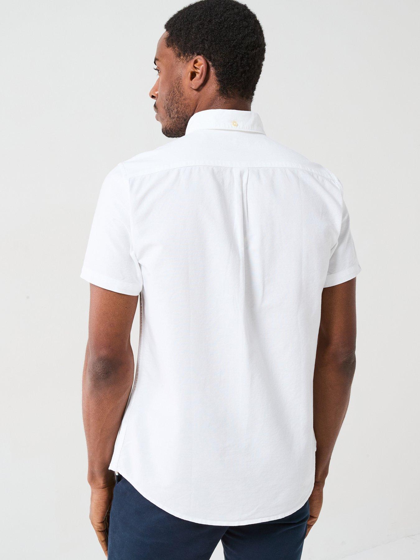 Image 2 of 6 of Barbour Short Sleeve Oxford Tailored Fit Shirt - White