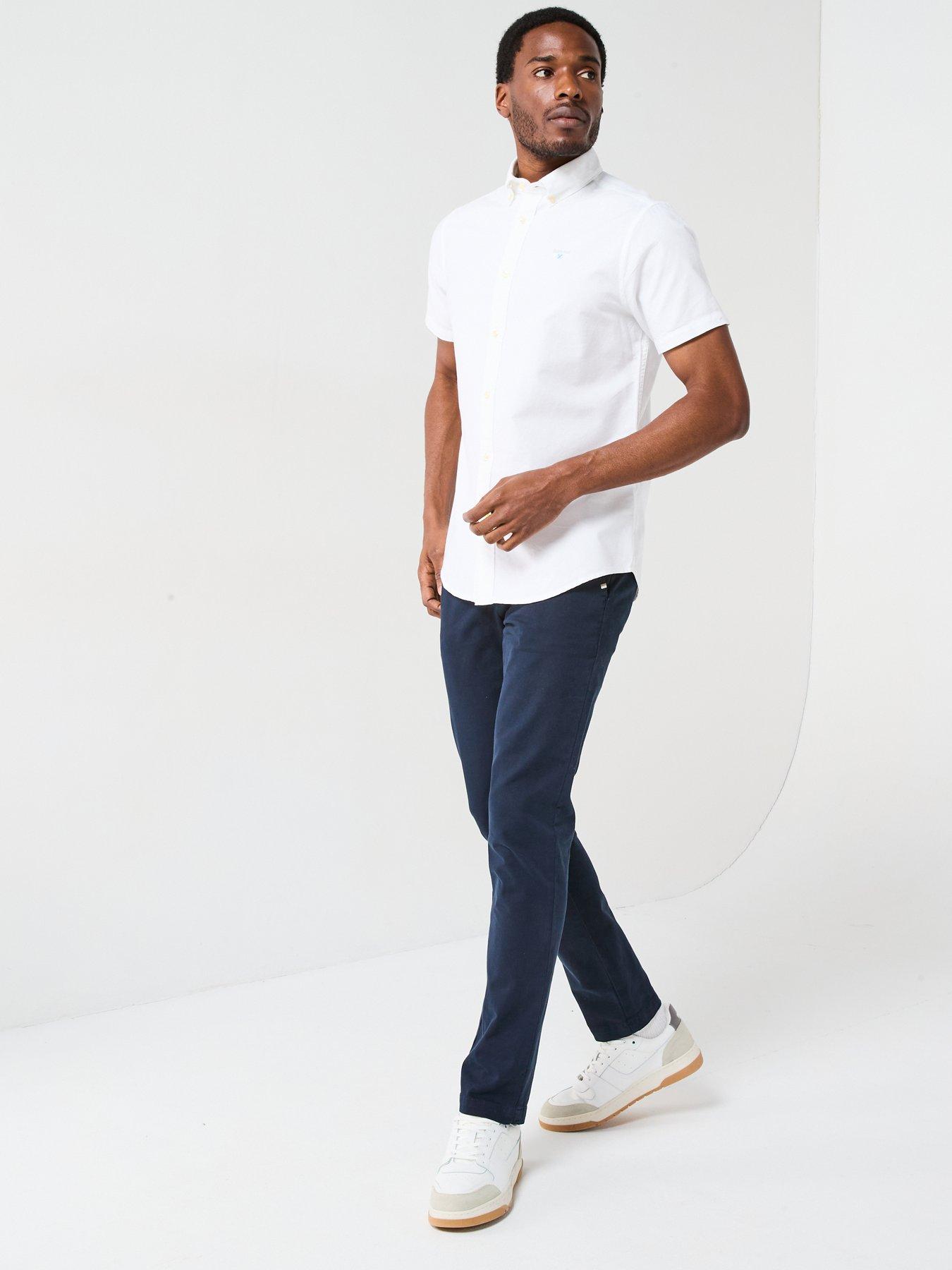 Image 3 of 6 of Barbour Short Sleeve Oxford Tailored Fit Shirt - White