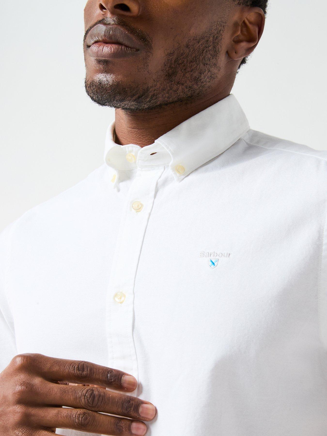 Image 4 of 6 of Barbour Short Sleeve Oxford Tailored Fit Shirt - White