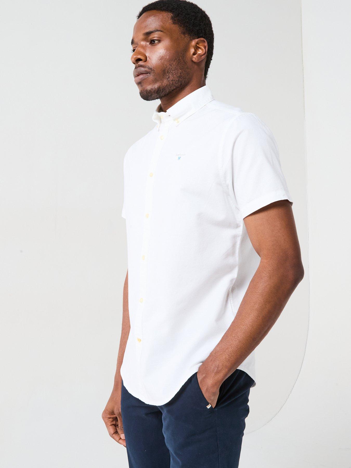 Image 5 of 6 of Barbour Short Sleeve Oxford Tailored Fit Shirt - White