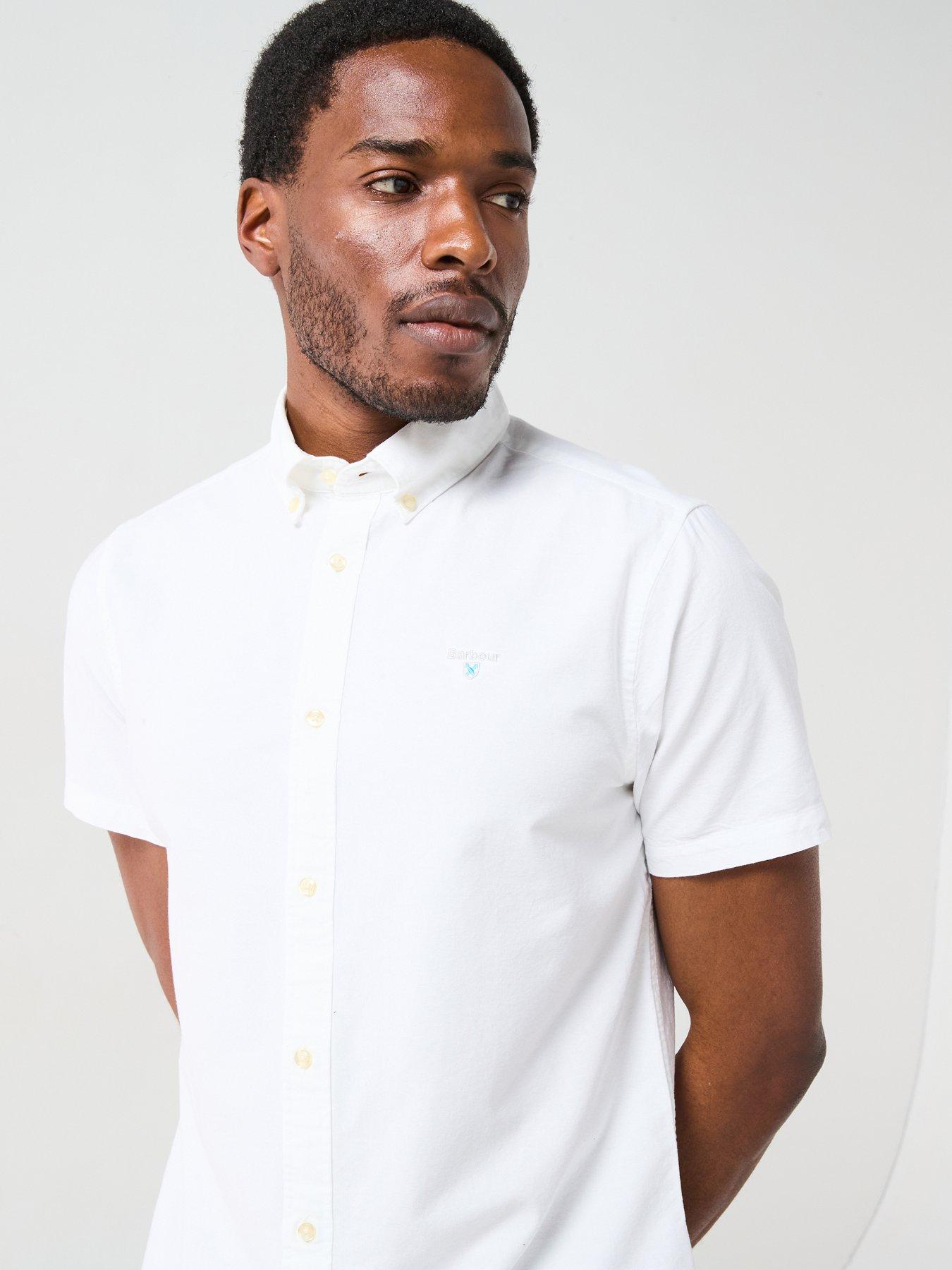 Image 6 of 6 of Barbour Short Sleeve Oxford Tailored Fit Shirt - White