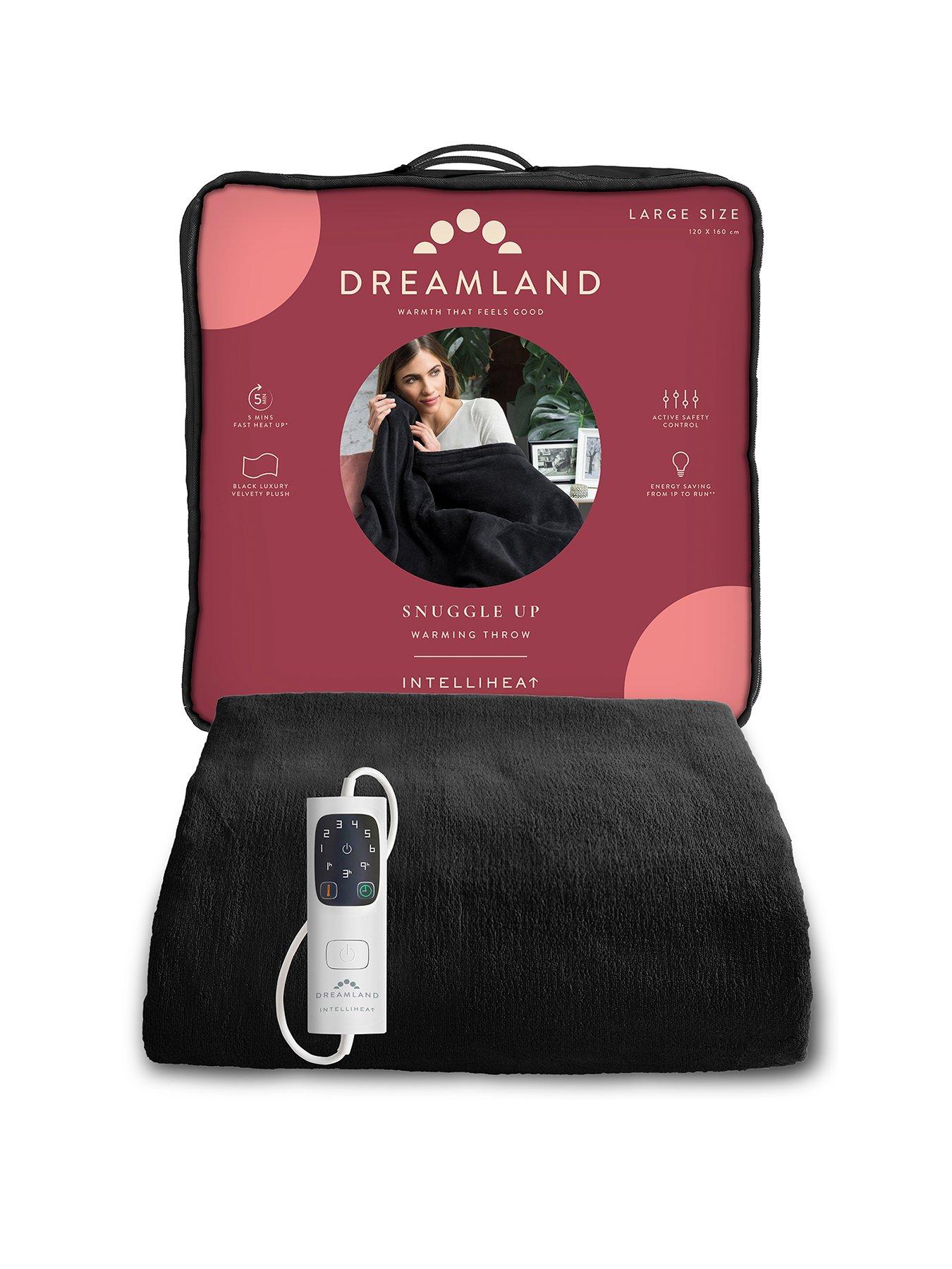 Dreamland Snuggle Up Large Electric Warming Throw - Black