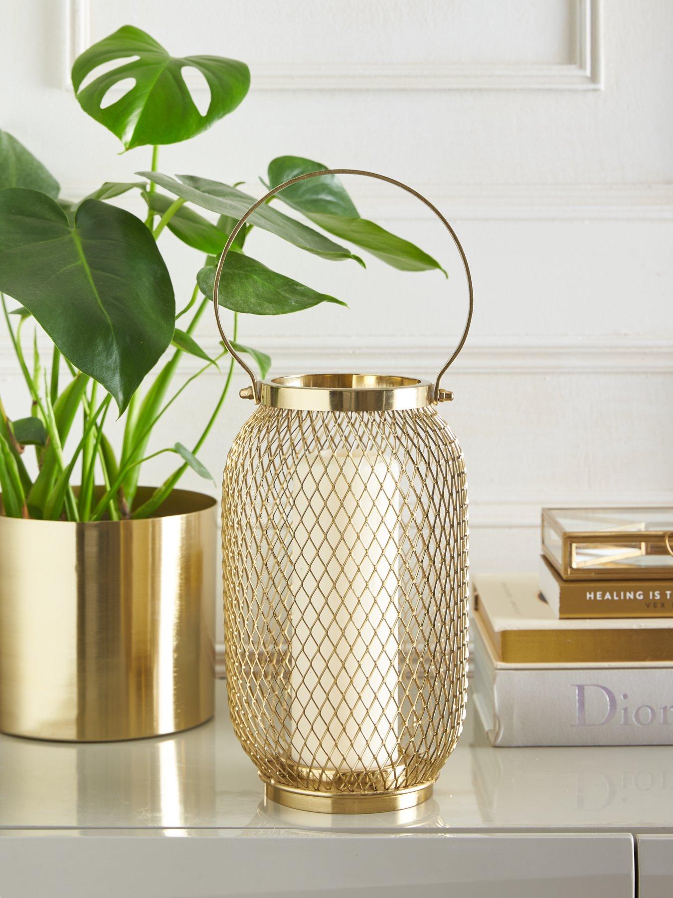 Image 1 of 5 of Very Home Gold Metal Mesh Lantern