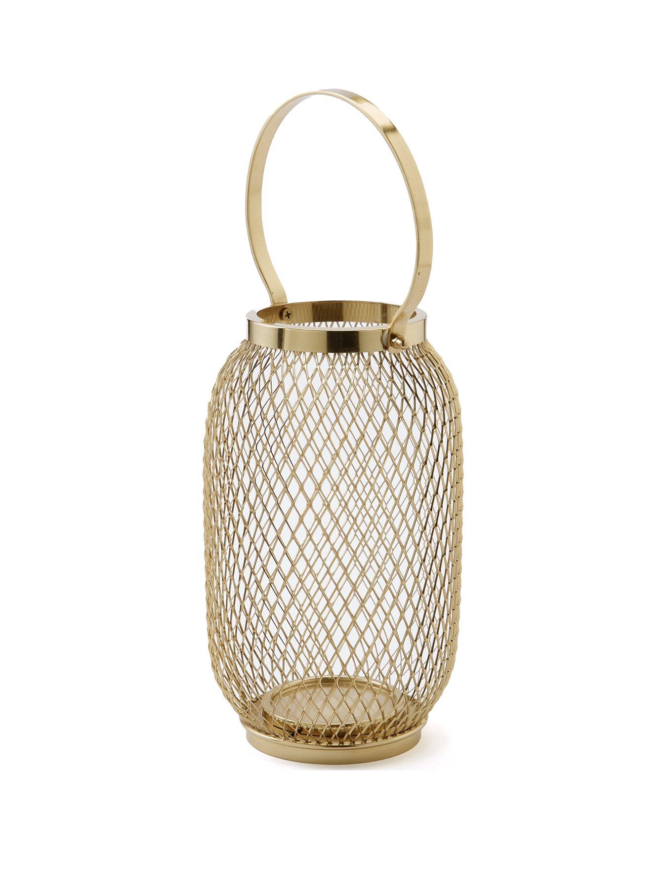 Image 3 of 5 of Very Home Gold Metal Mesh Lantern
