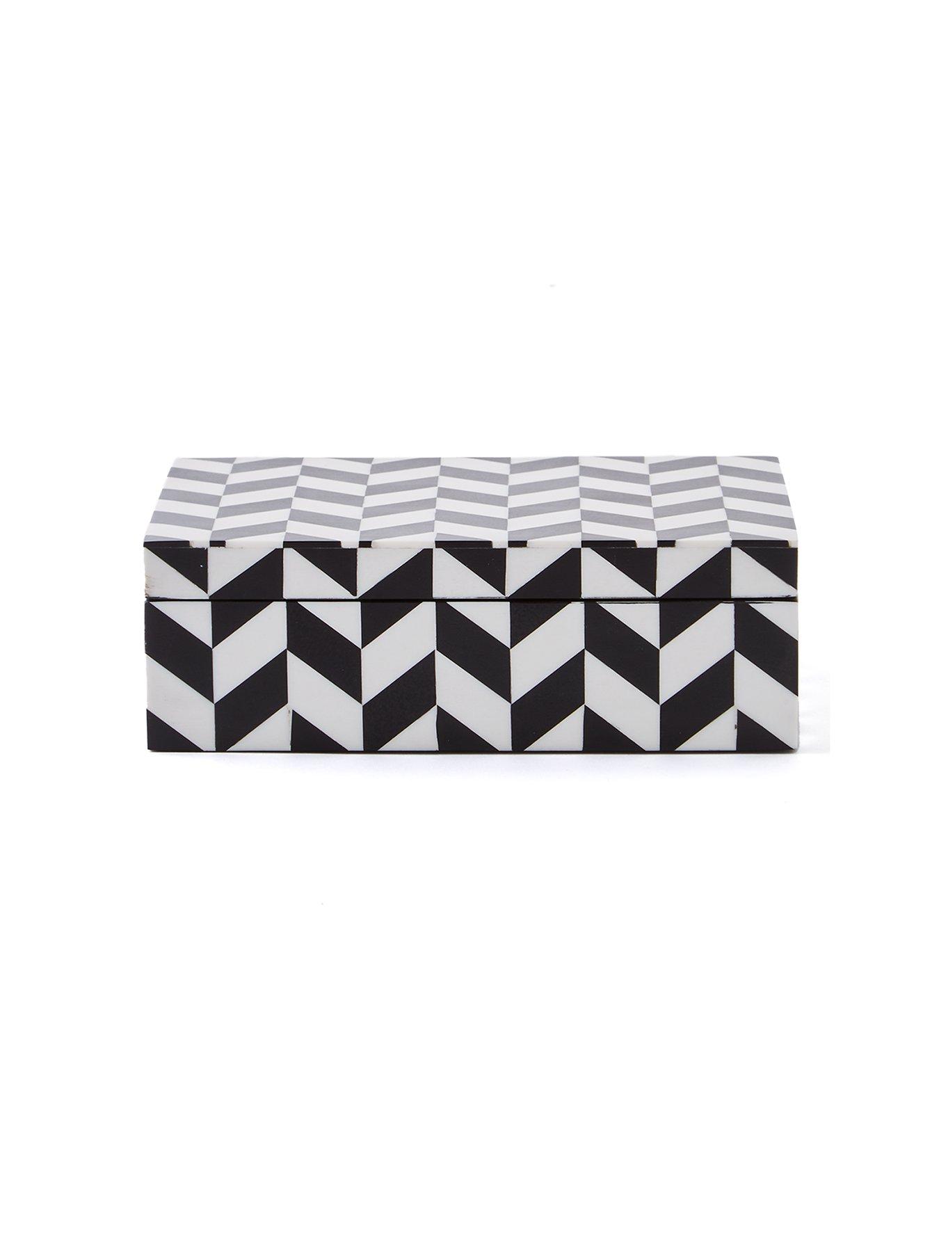 Image 2 of 6 of Very Home Monochrome Chevron Trinket Box