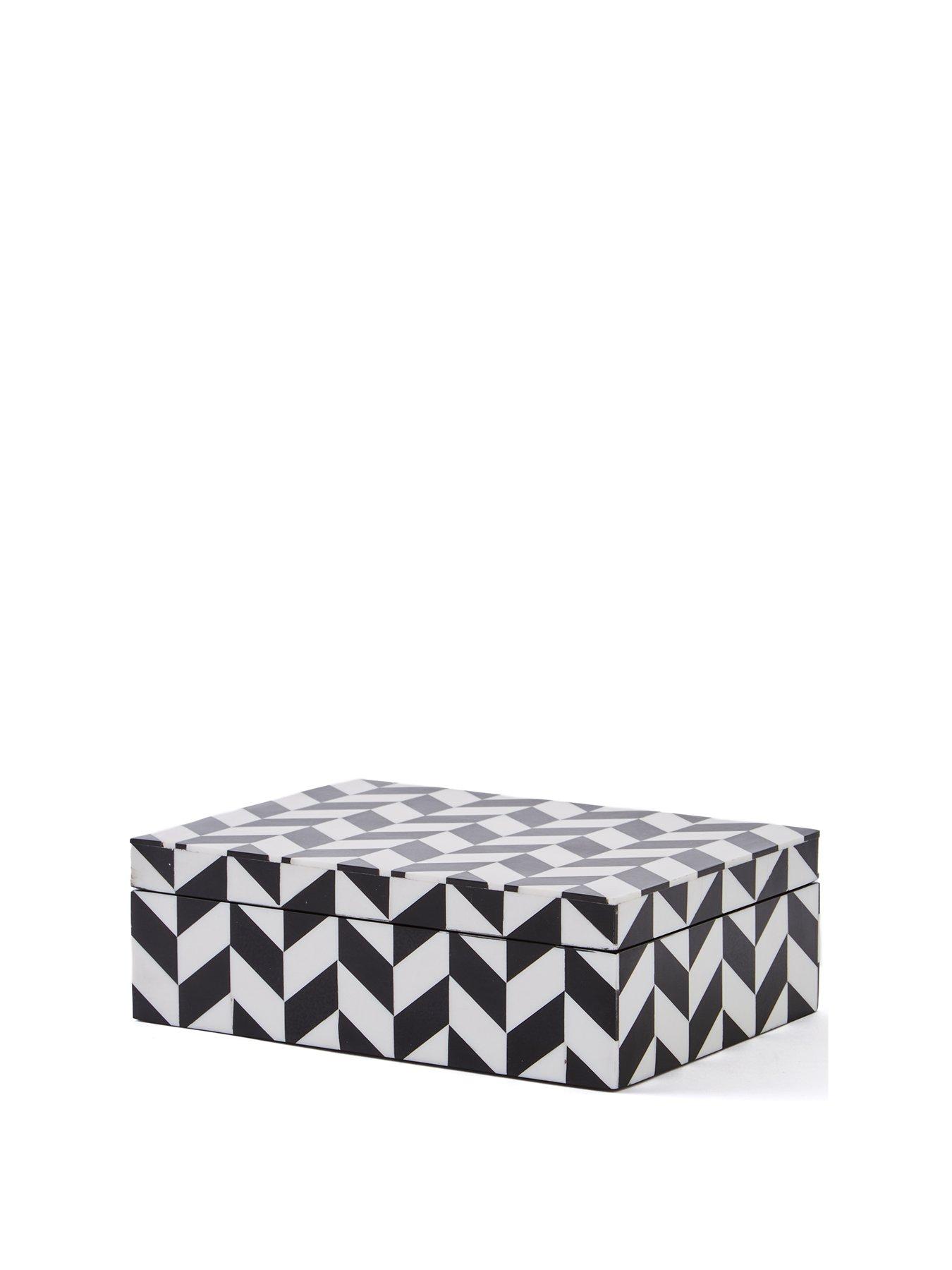 Image 3 of 6 of Very Home Monochrome Chevron Trinket Box