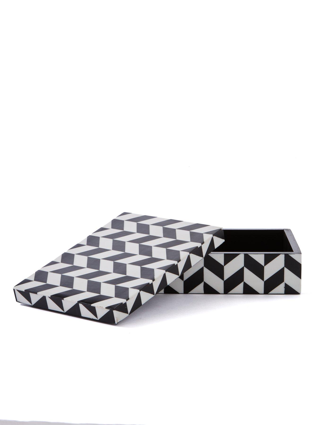 Image 4 of 6 of Very Home Monochrome Chevron Trinket Box