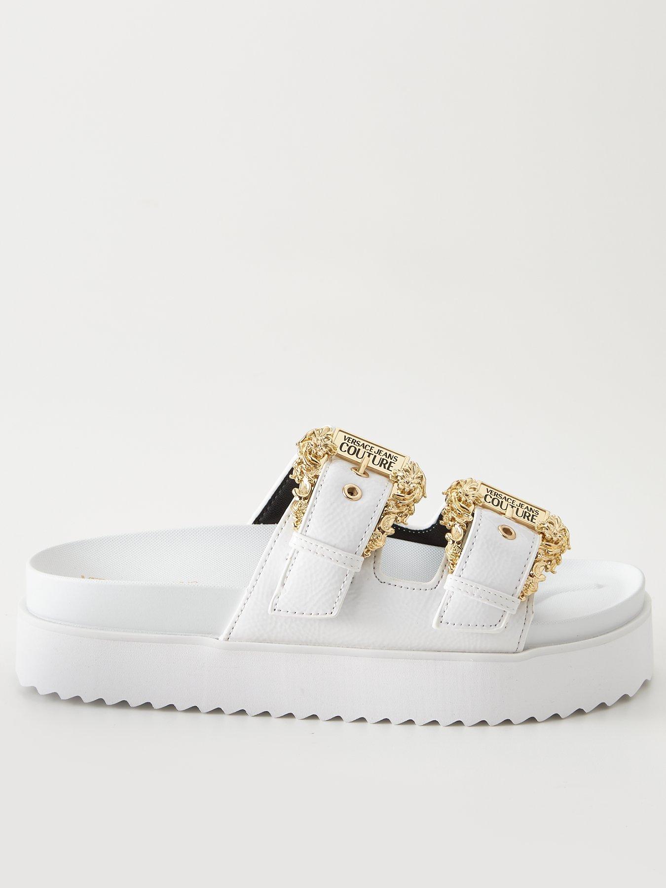 White cheap versace sandals