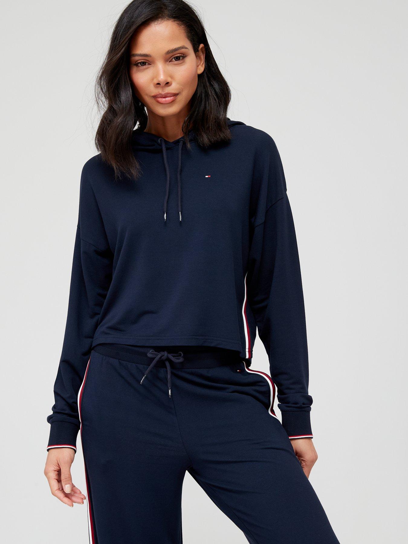 Navy cheap cropped hoodie