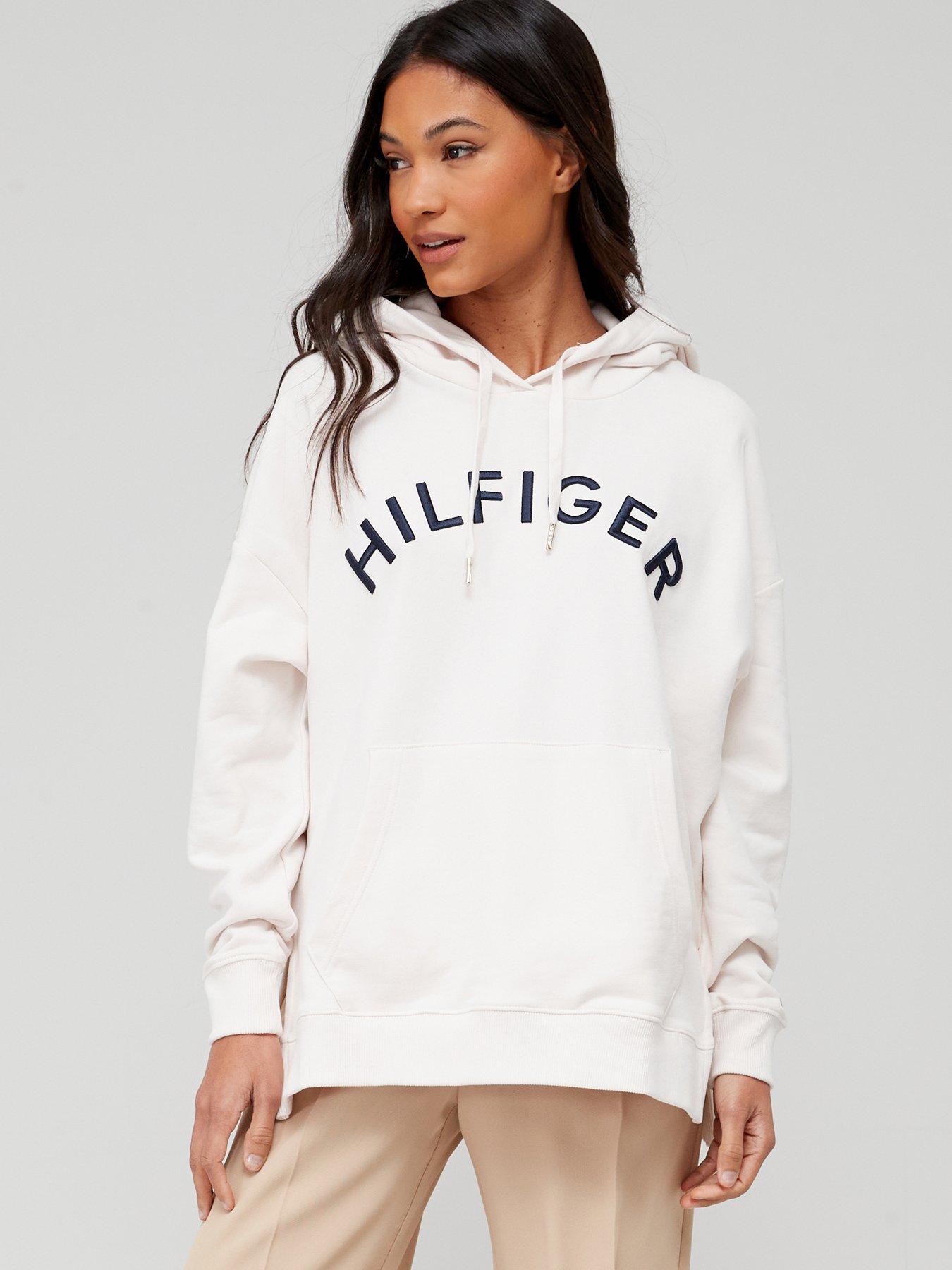 Tommy hilfiger hoodie women white sale