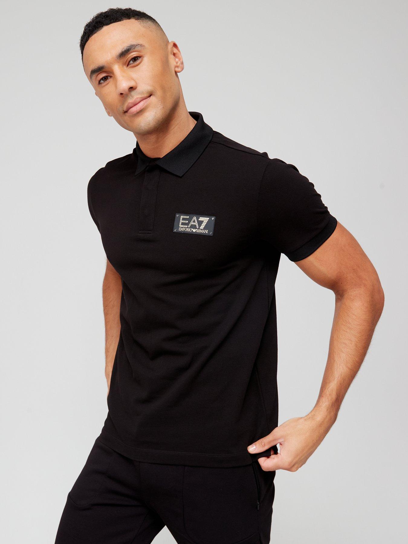 Ea7 black polo clearance shirt