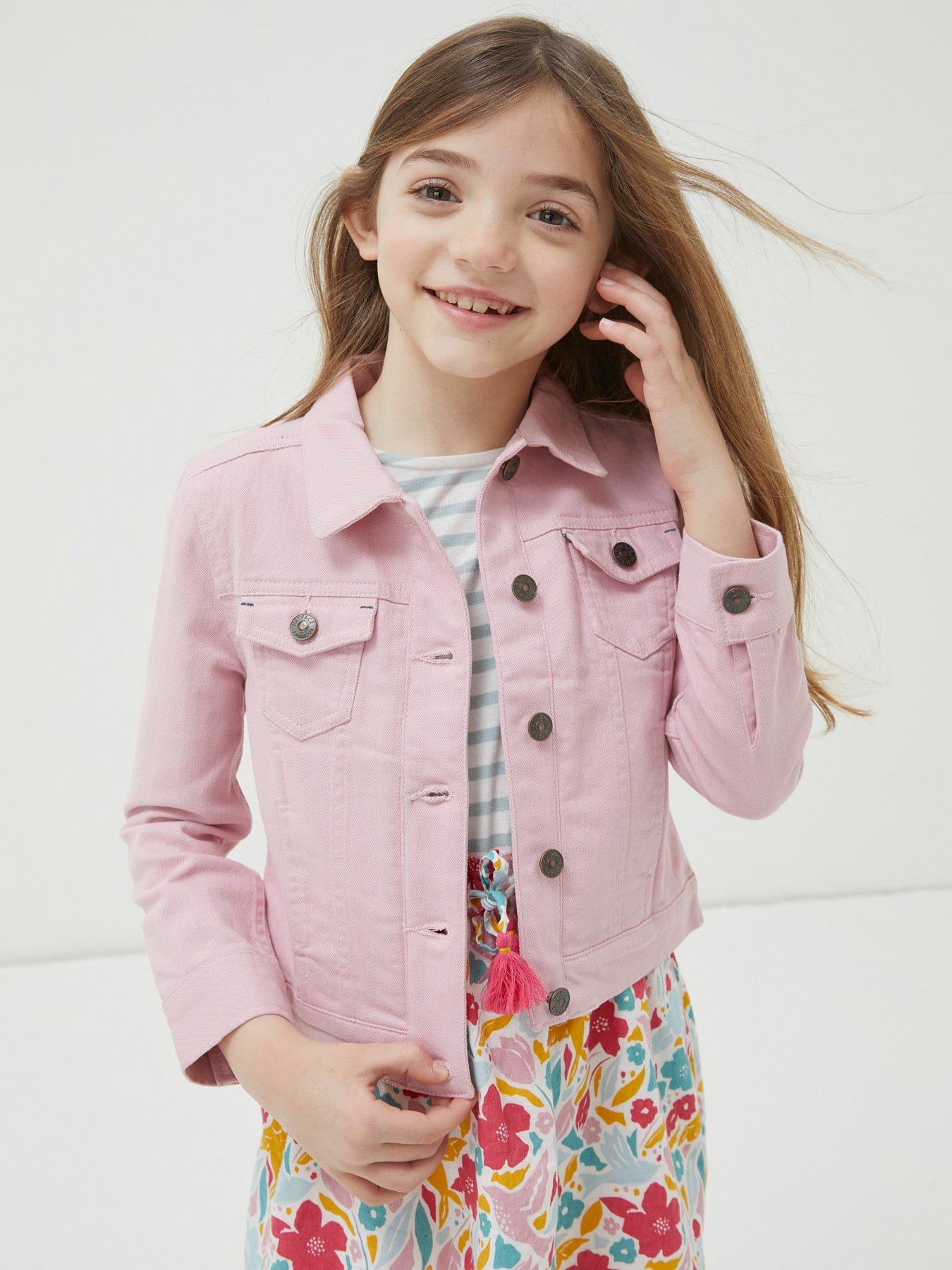 Girls coloured 2024 denim jacket