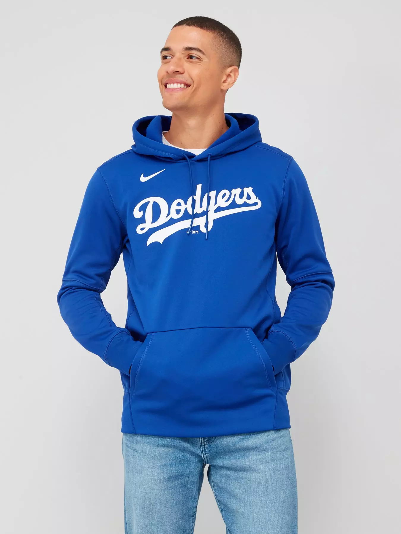 New Nike LA Dodgers Gray/Blue Authentic Therma Hooded Sweatshirt Sz 2XL NWT