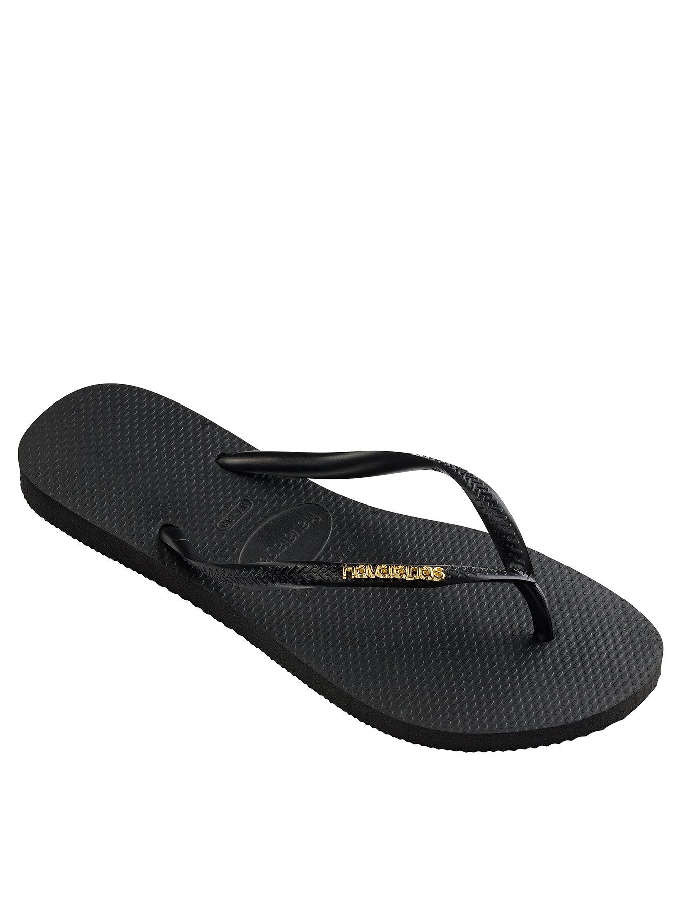 Havaianas slim black discount gold