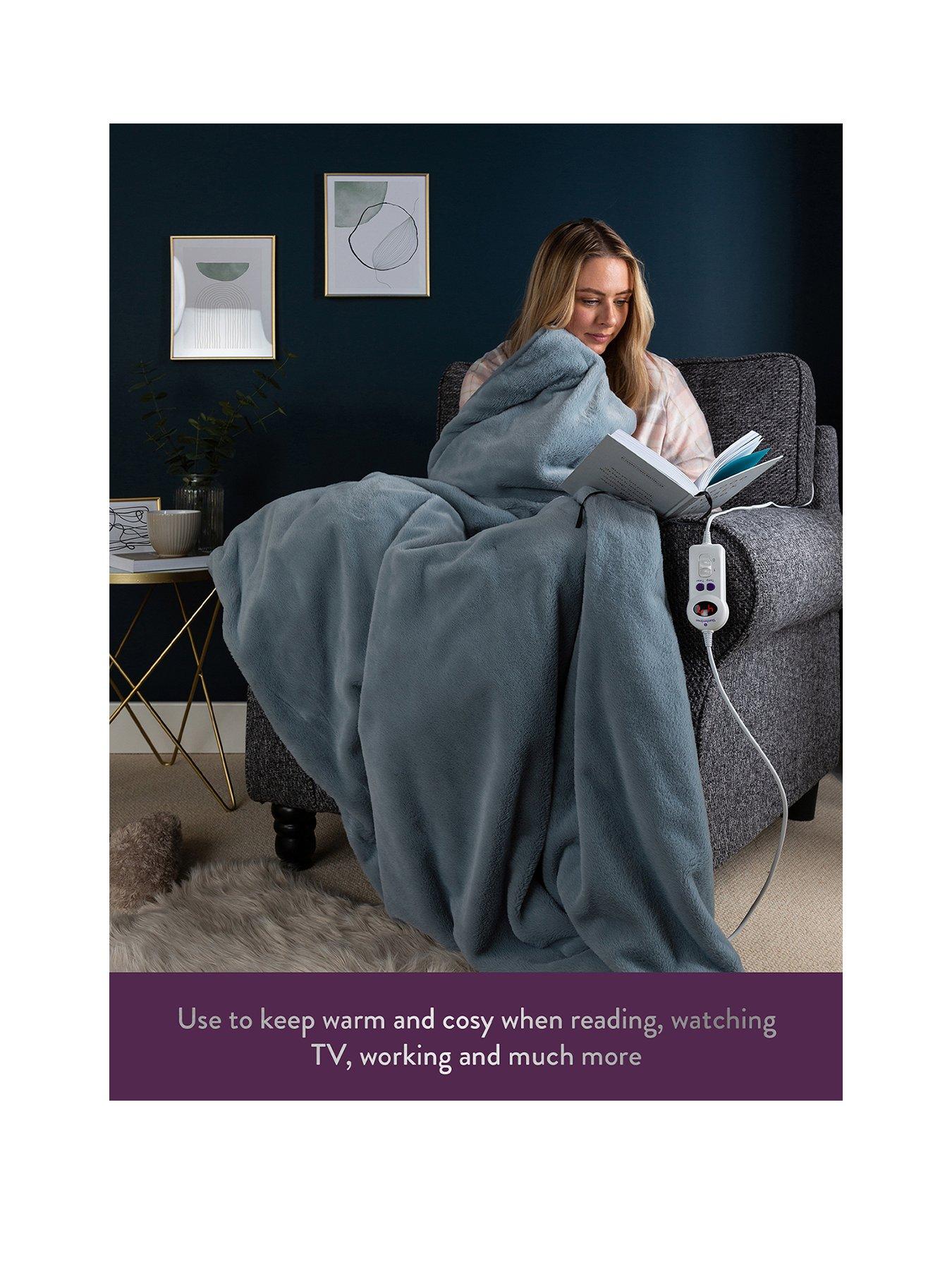 Image 2 of 7 of Slumberdown Elegantly Warm Heated Throw - Blue