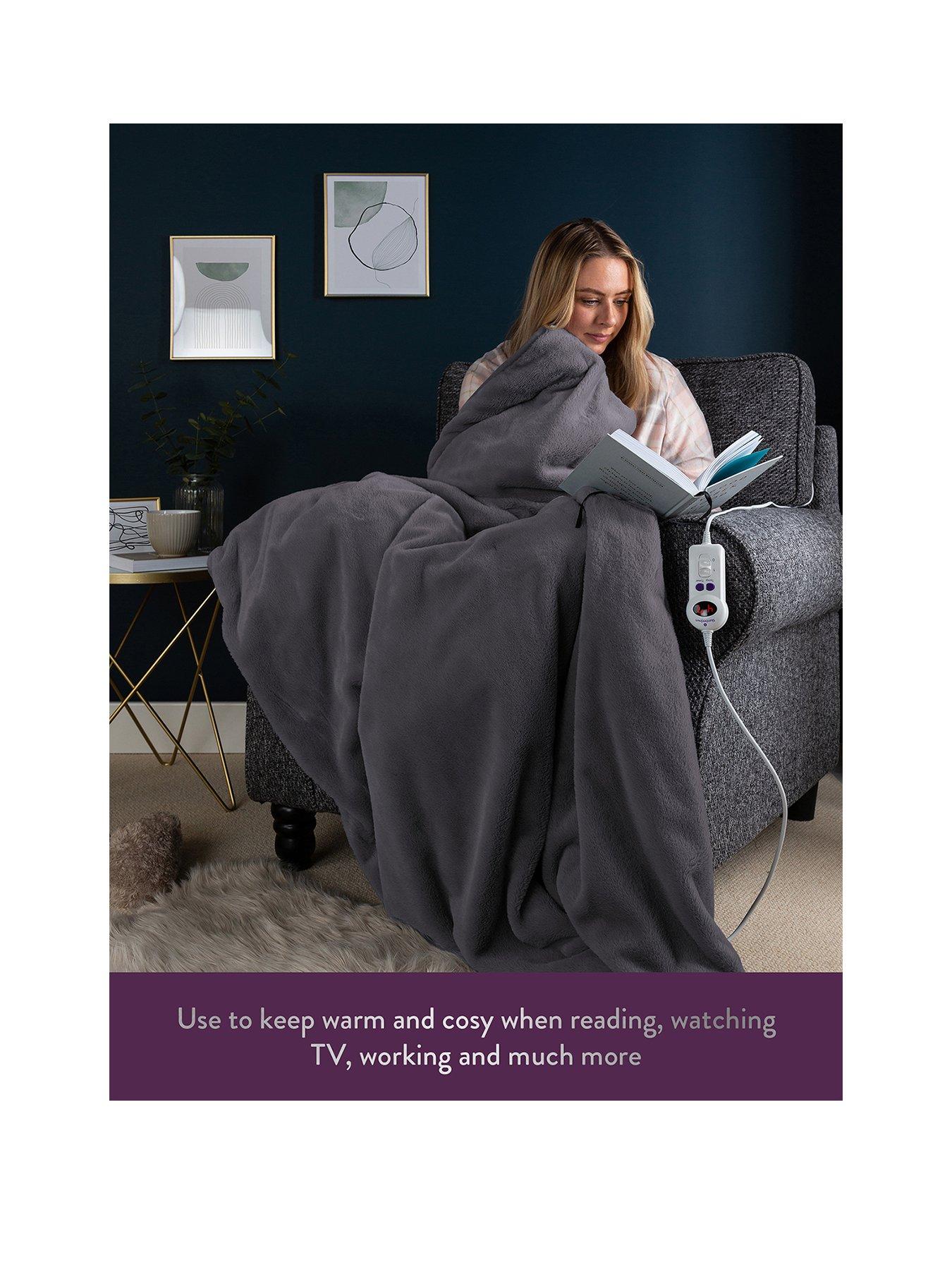 Image 2 of 7 of Slumberdown Elegantly Warm Heated Throw - Charcoal