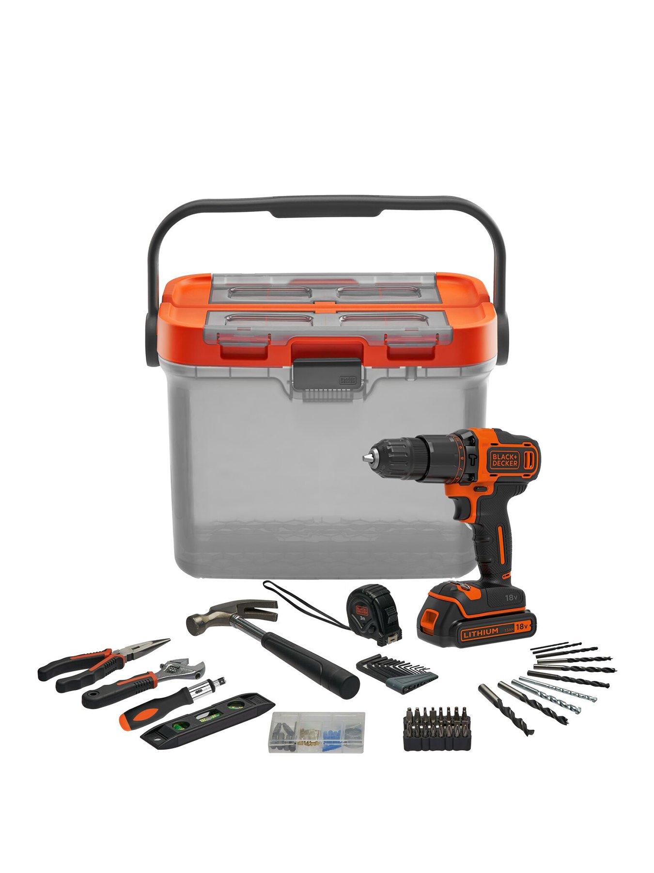 black-decker-cordlessnbsphammer-drill-with-hand-tools-amp-accessory-box-set