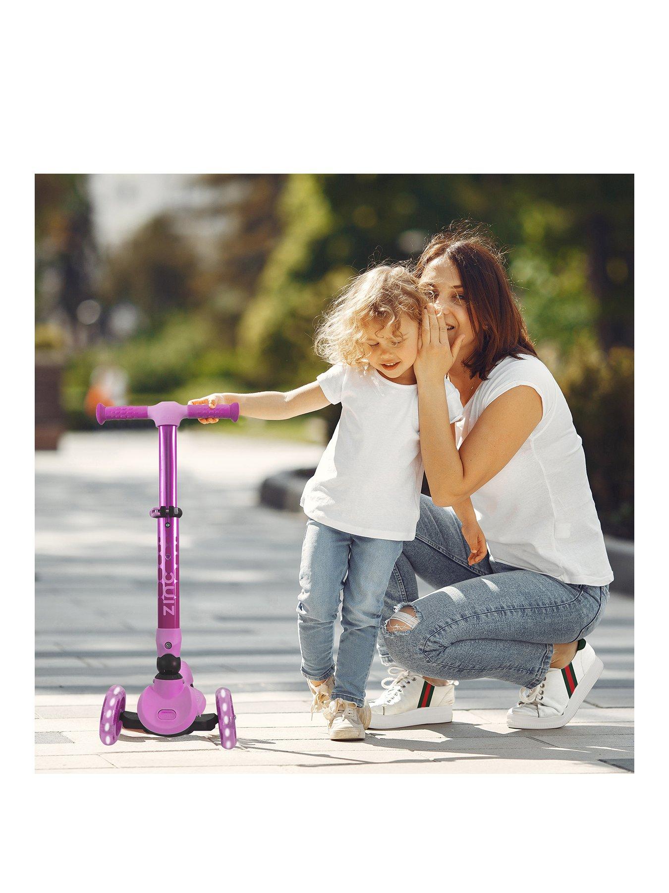 zinc-three-wheeled-folding-scooter-ruby-pinkstillFront