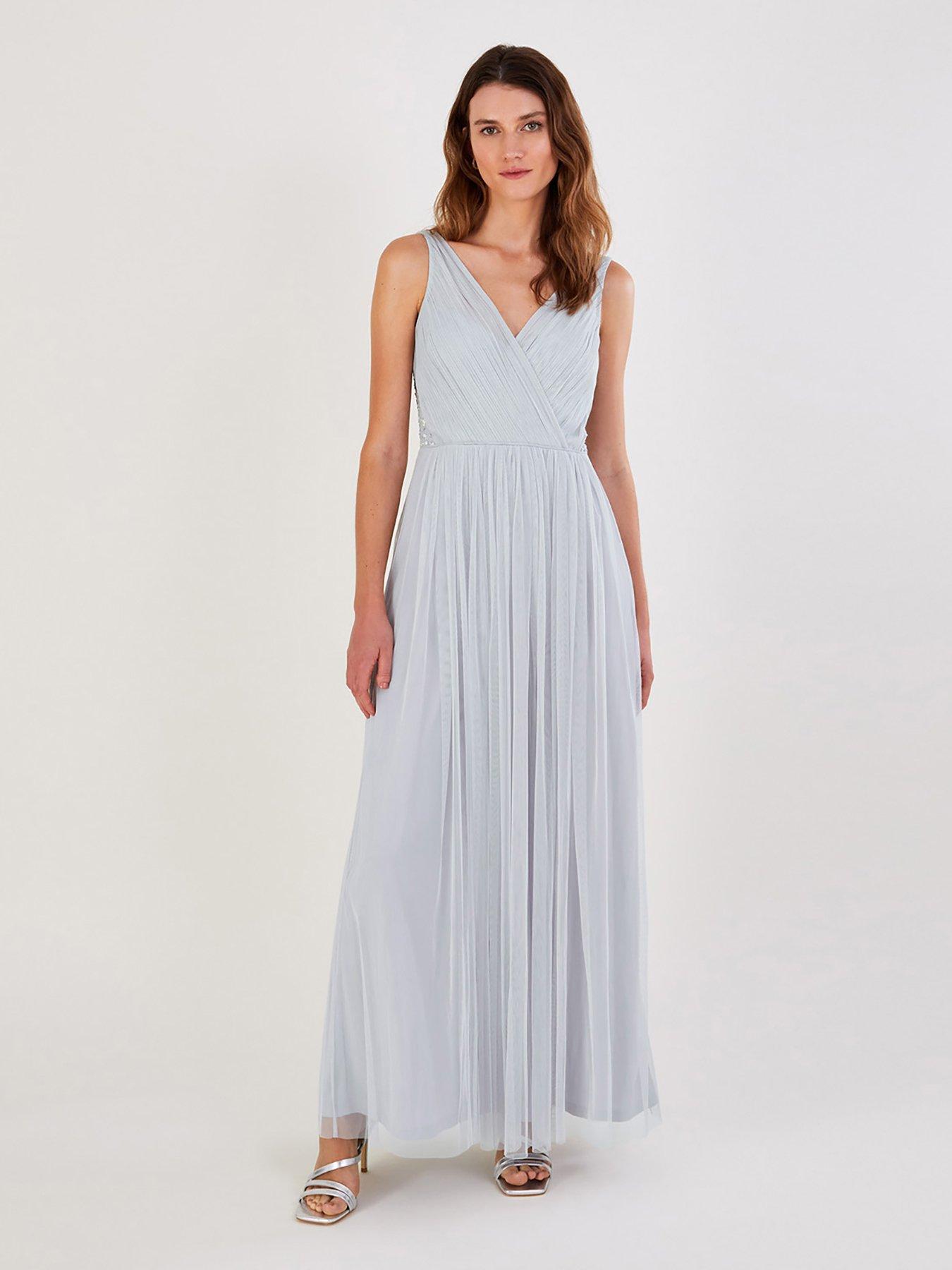 Monsoon grey bridesmaid clearance dress