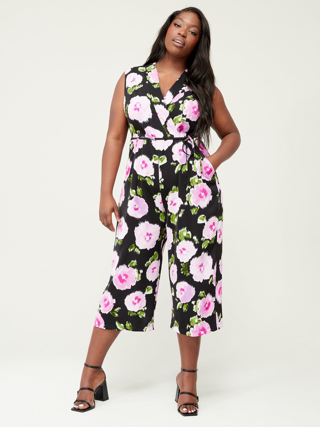 Black And Pink Floral Print Cut Out Day Dress – AX Paris
