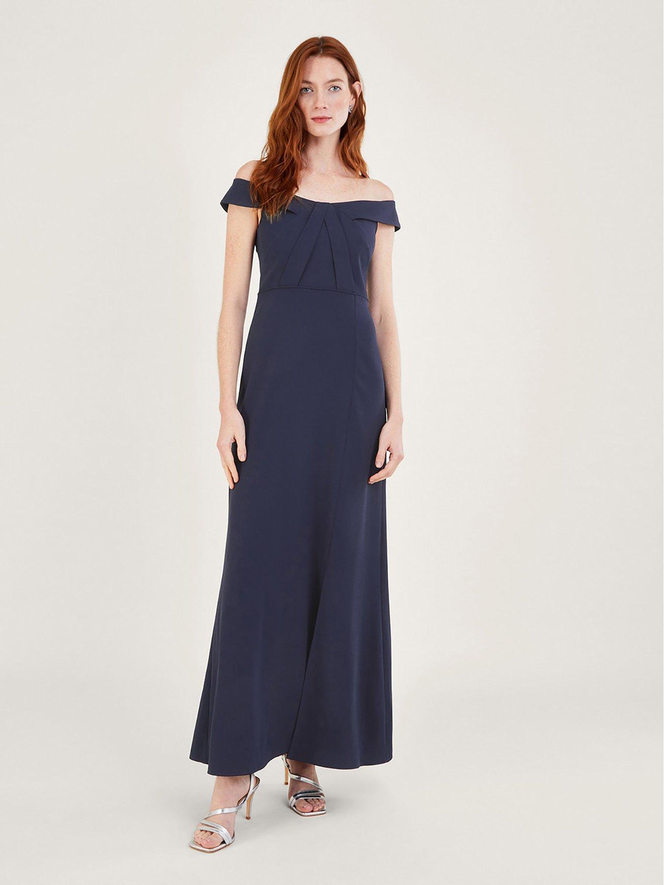 Monsoon Beatrice Crepe Bardot Maxi Bridesmaid Dress Very Ireland