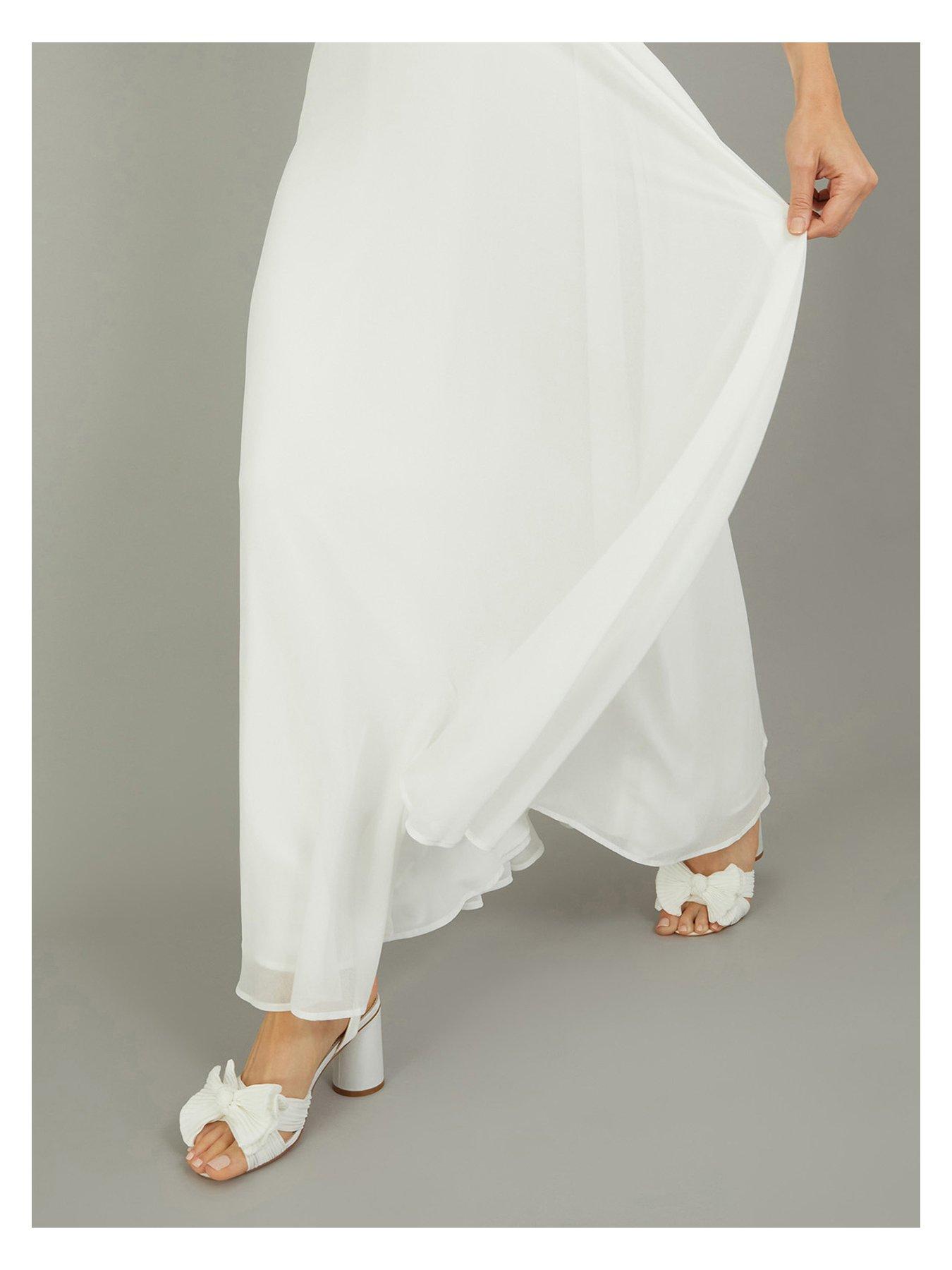 Image 4 of 4 of Monsoon Block Heel Bow Sandals - Ivory